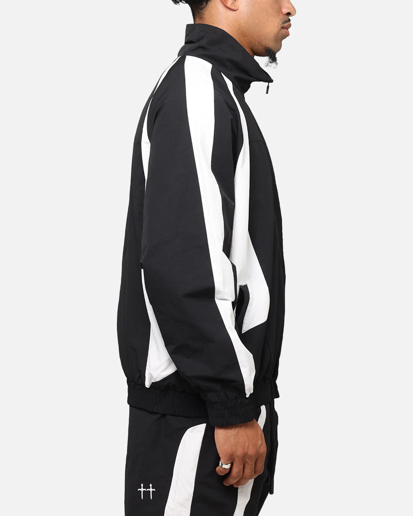 Saint Morta Oblivion Windbreaker Jacket Black/White - Image 4