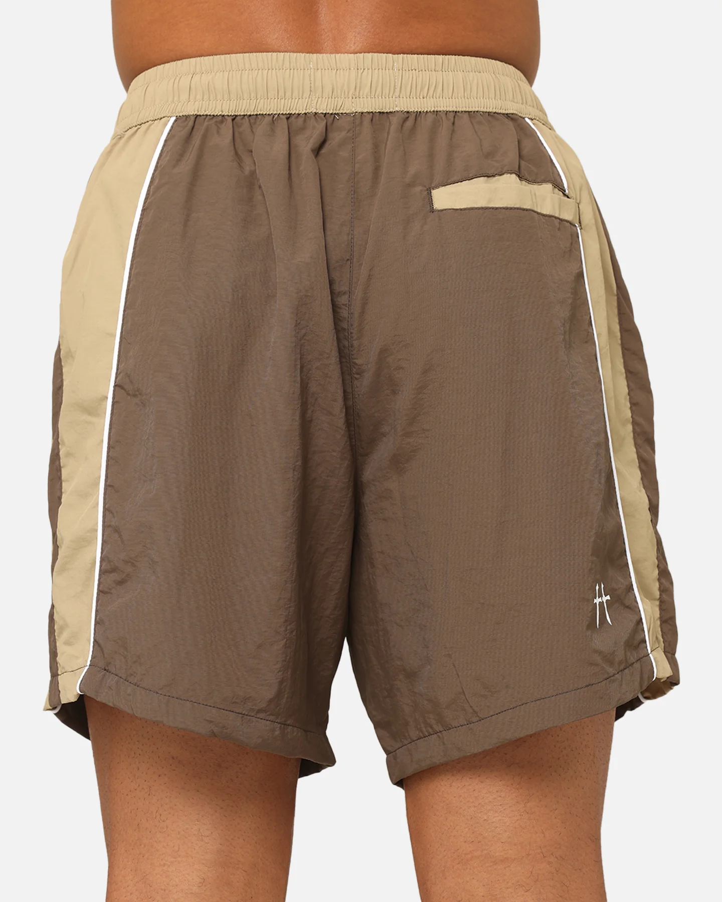 Saint Morta Official Panelled Beach Shorts Mocha - Image 8
