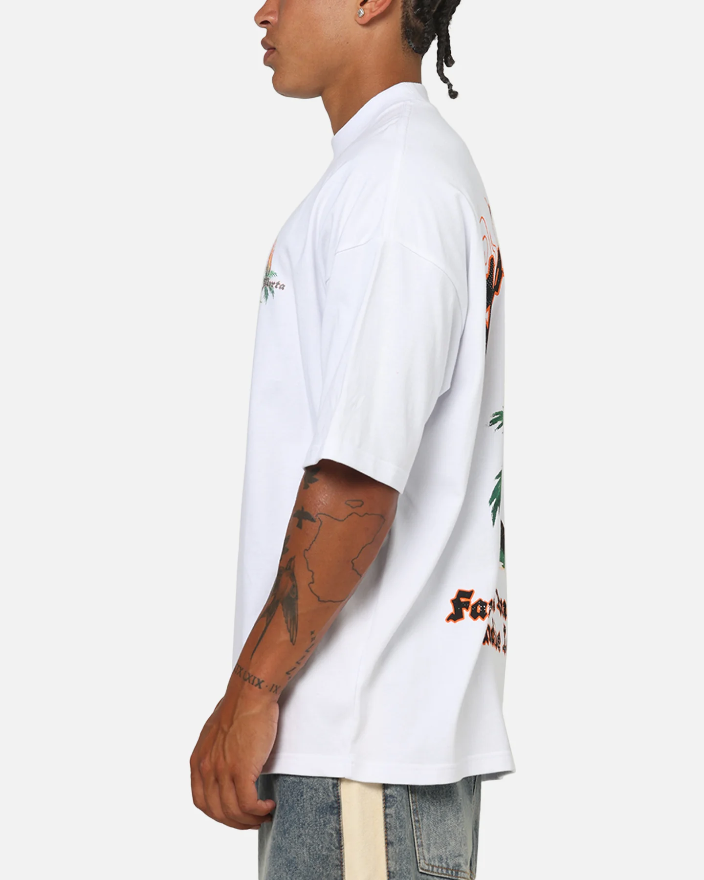 Saint Morta Palm Fire T-Shirt White - Image 5