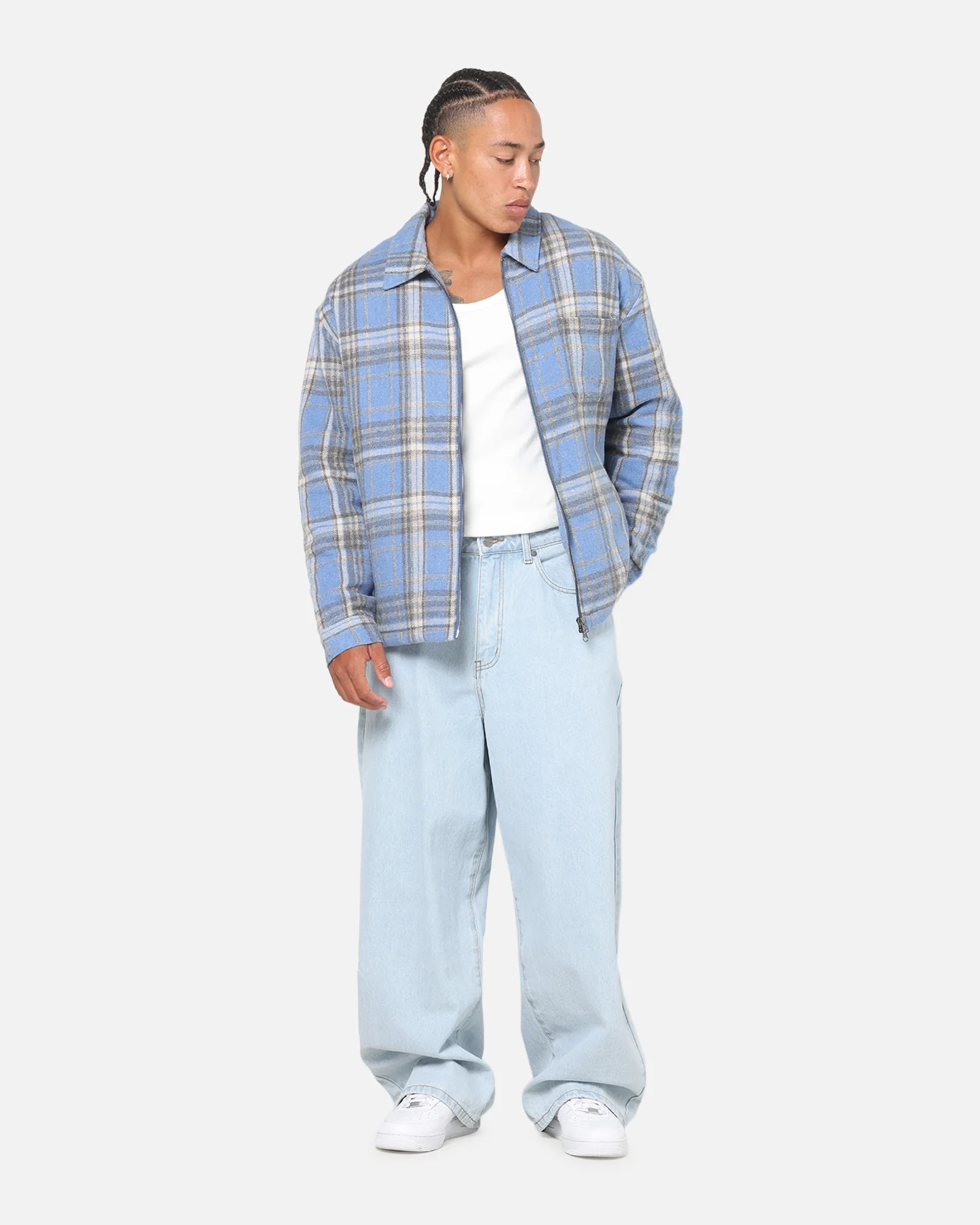 Saint Morta Plaid Zip Jacket Blue - Image 2