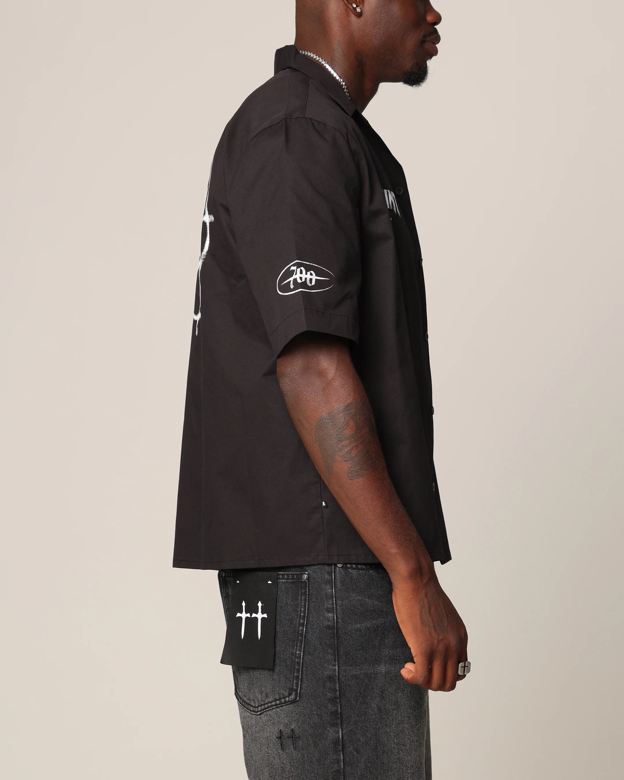 Saint Morta Post Humanous Short Sleeve T-Shirt Black/White - Image 5