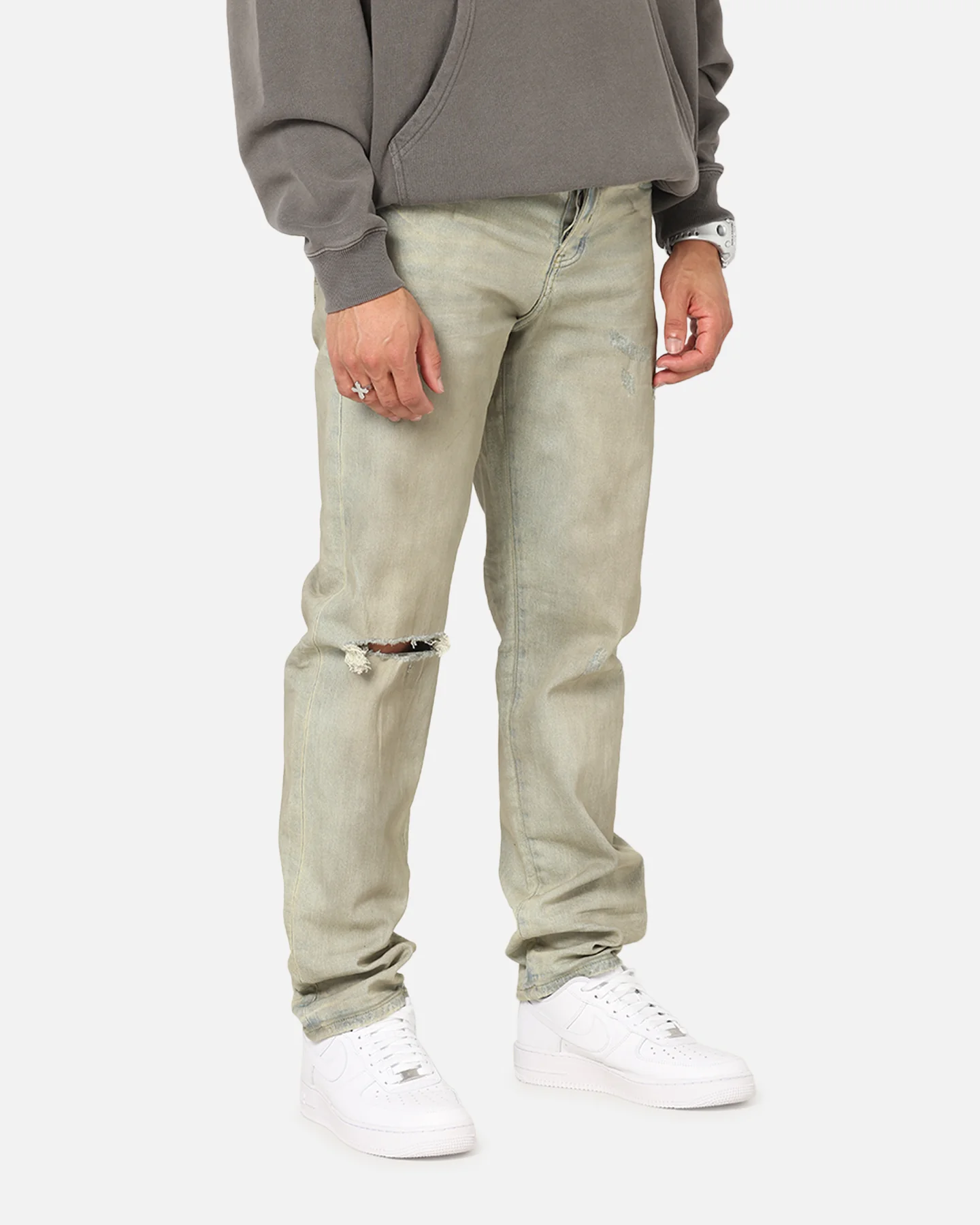 Saint Morta Psykhe Dirty Distressed Jeans Dirty Denim - Image 5