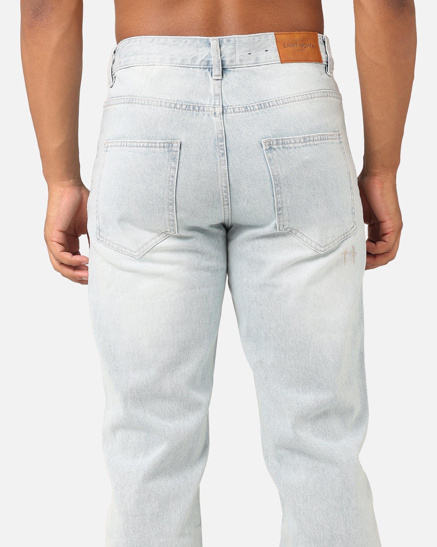 Saint Morta Psykhe Distressed Jeans Light Blue - Image 8