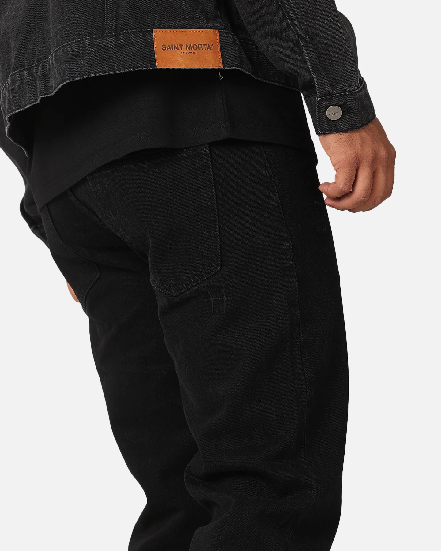 Saint Morta Psykhe Distressed Jeans Washed Black - Image 4
