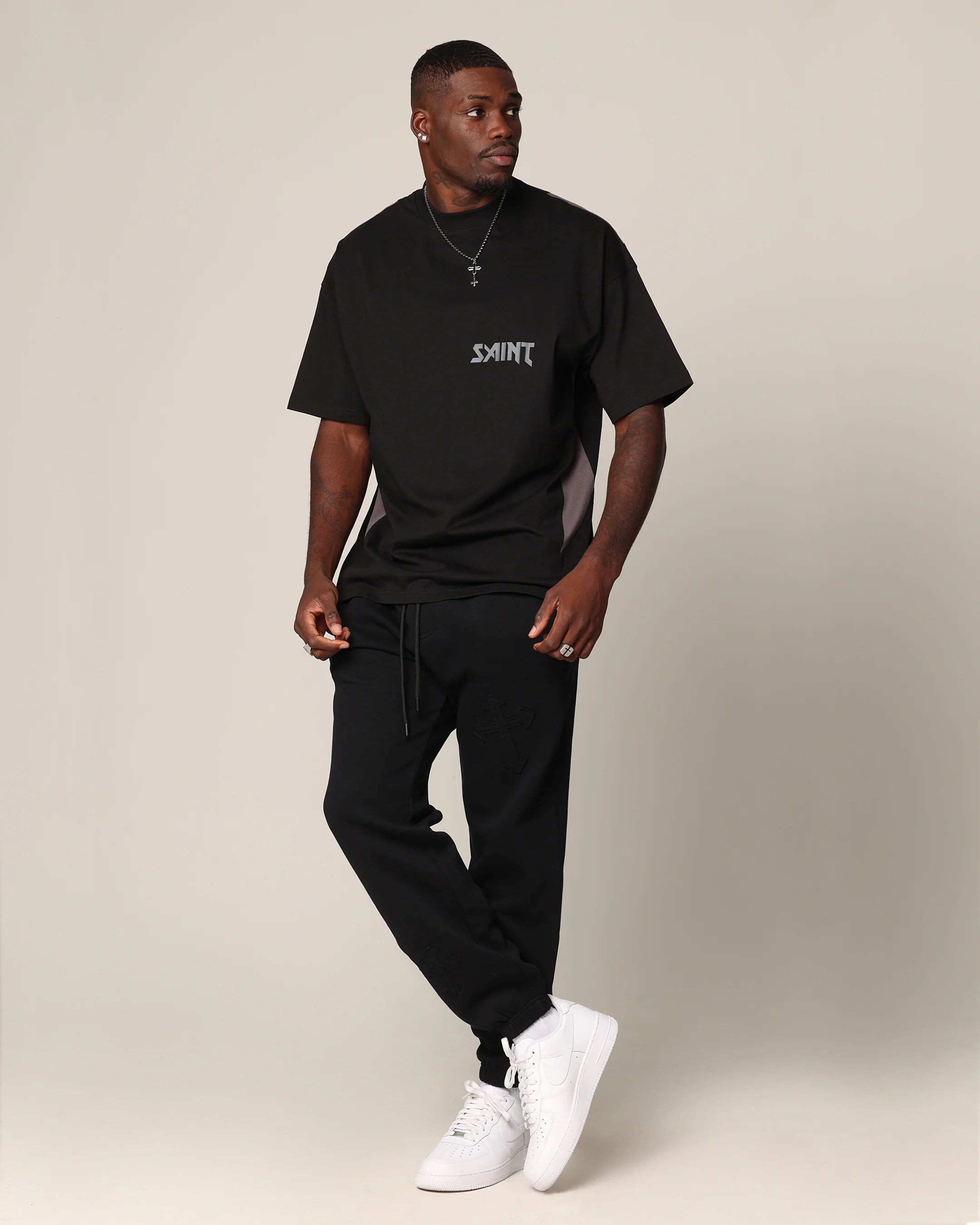 Saint Morta Rage Boxy T-Shirt Black/Grey - Image 3