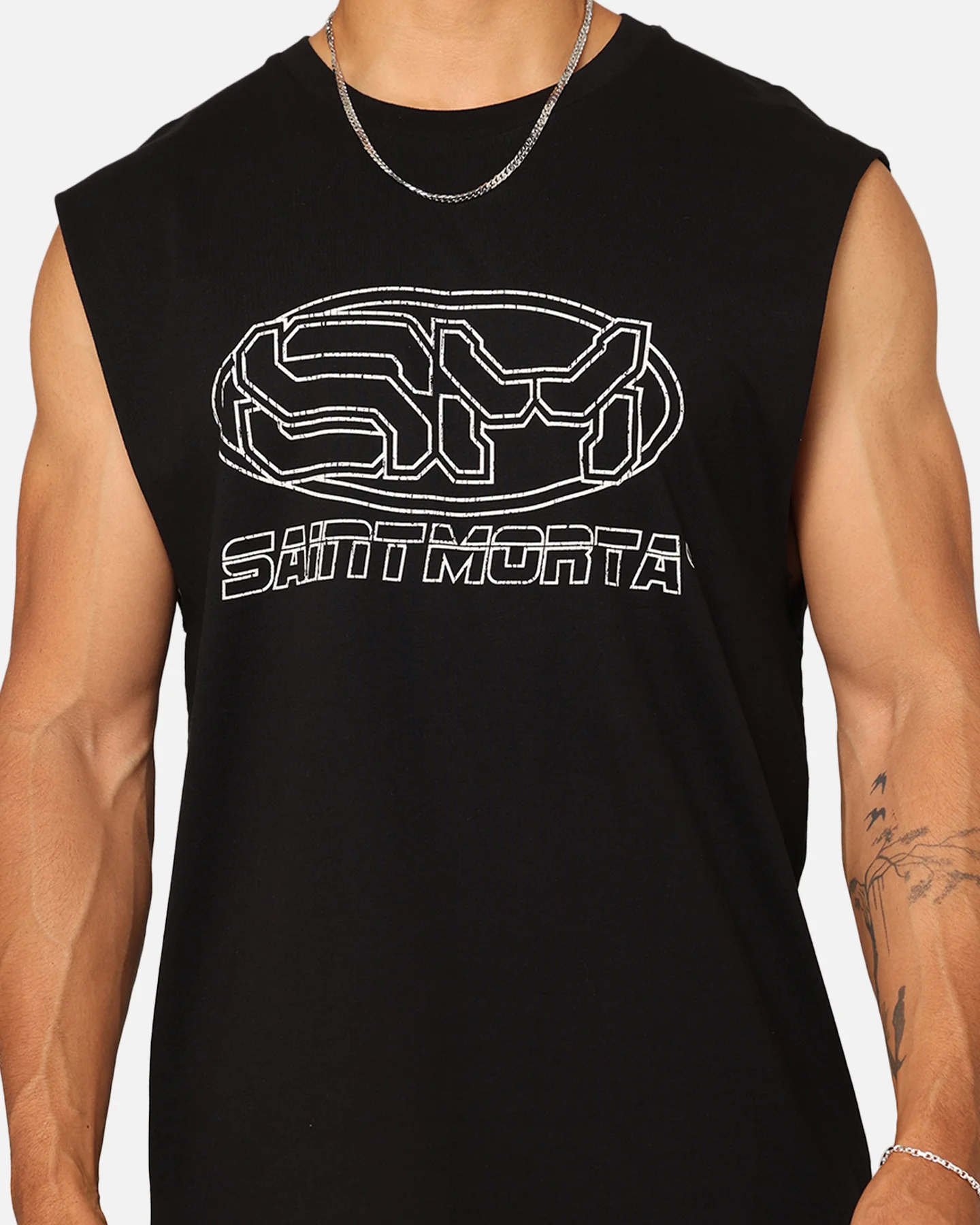 Saint Morta Rage Motors Oversized Muscle T-Shirt Black - Image 3