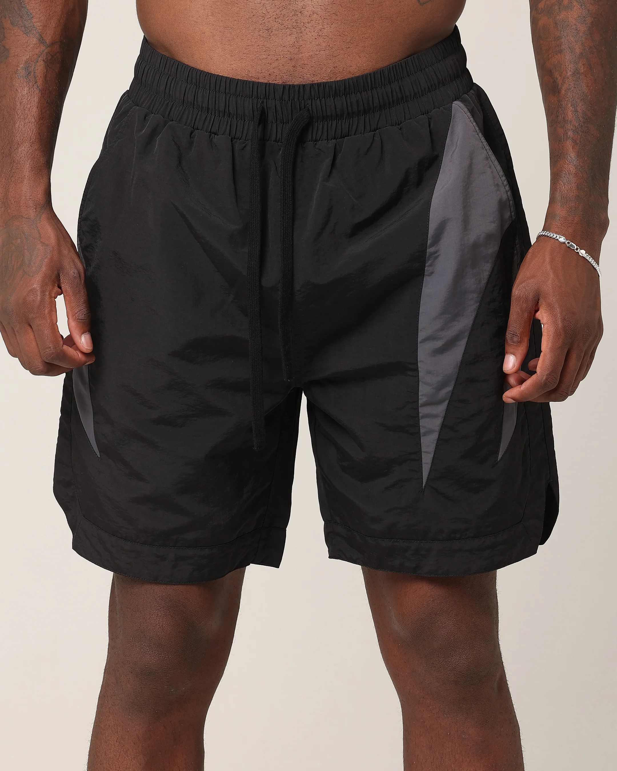 Saint Morta Rage Nylon Shorts Black/Grey - Image 7