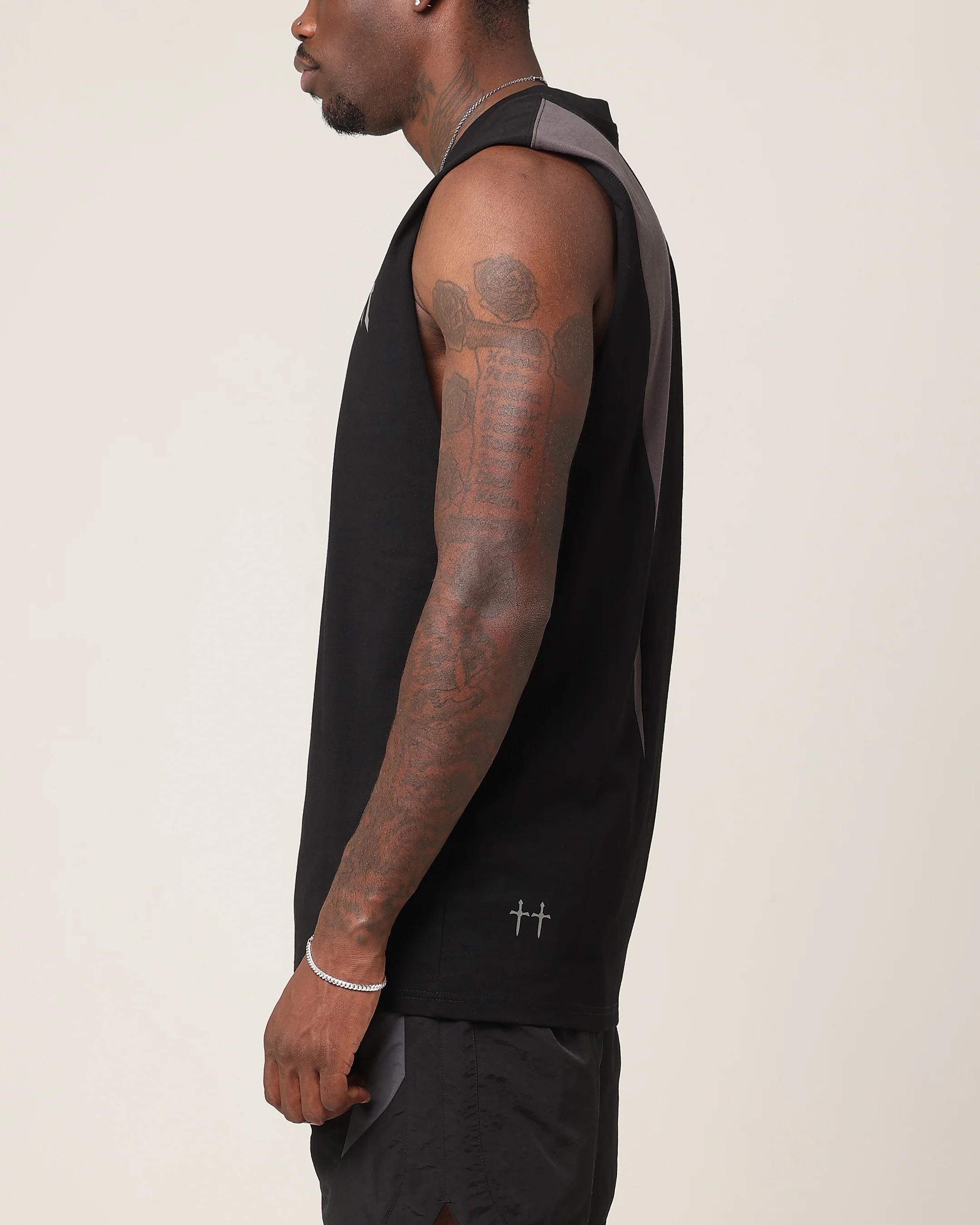 Saint Morta Rage Oversized Muscle T-Shirt Black/Grey - Image 6