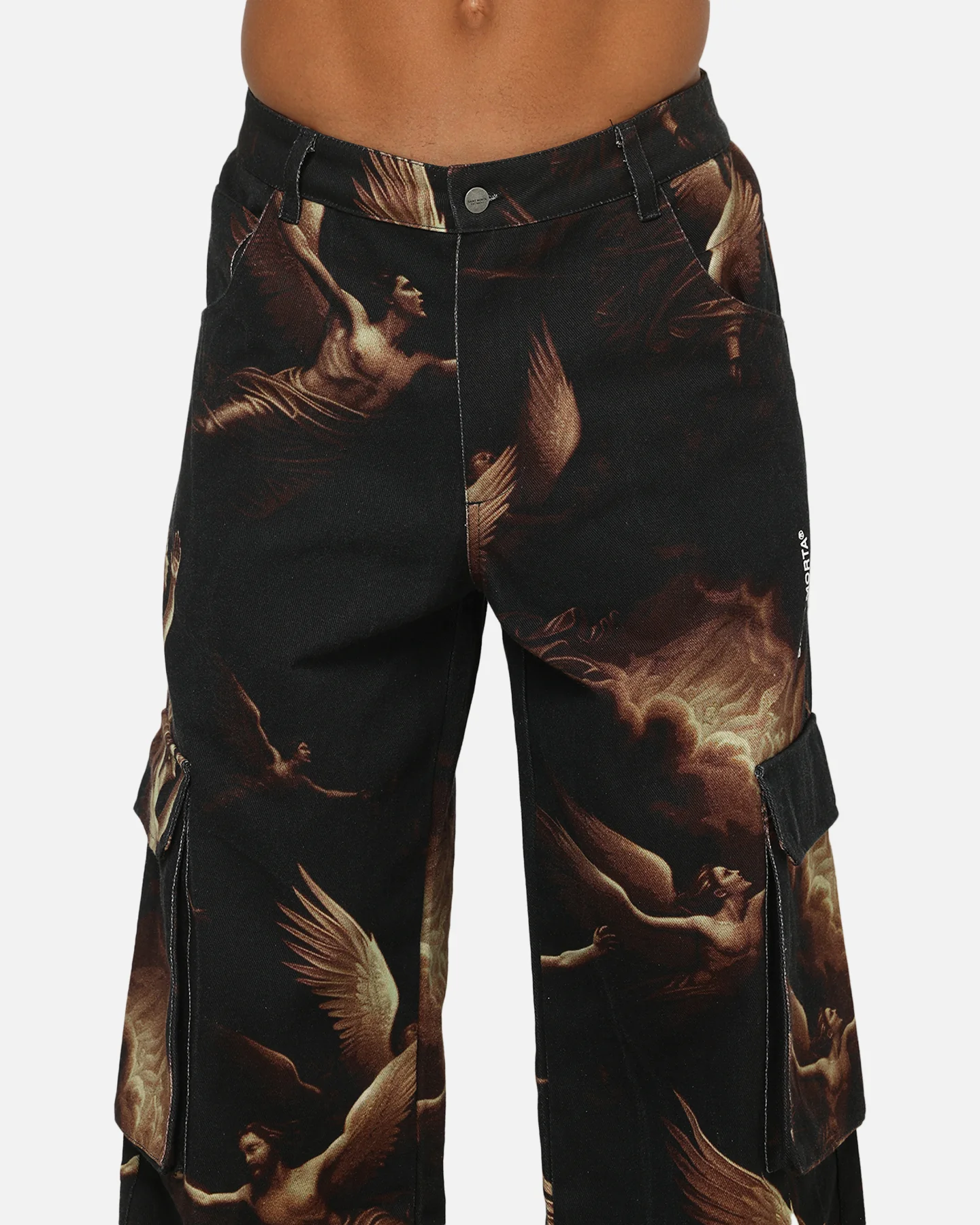Saint Morta Rapture Cargo Pants Black/Orange - Image 7