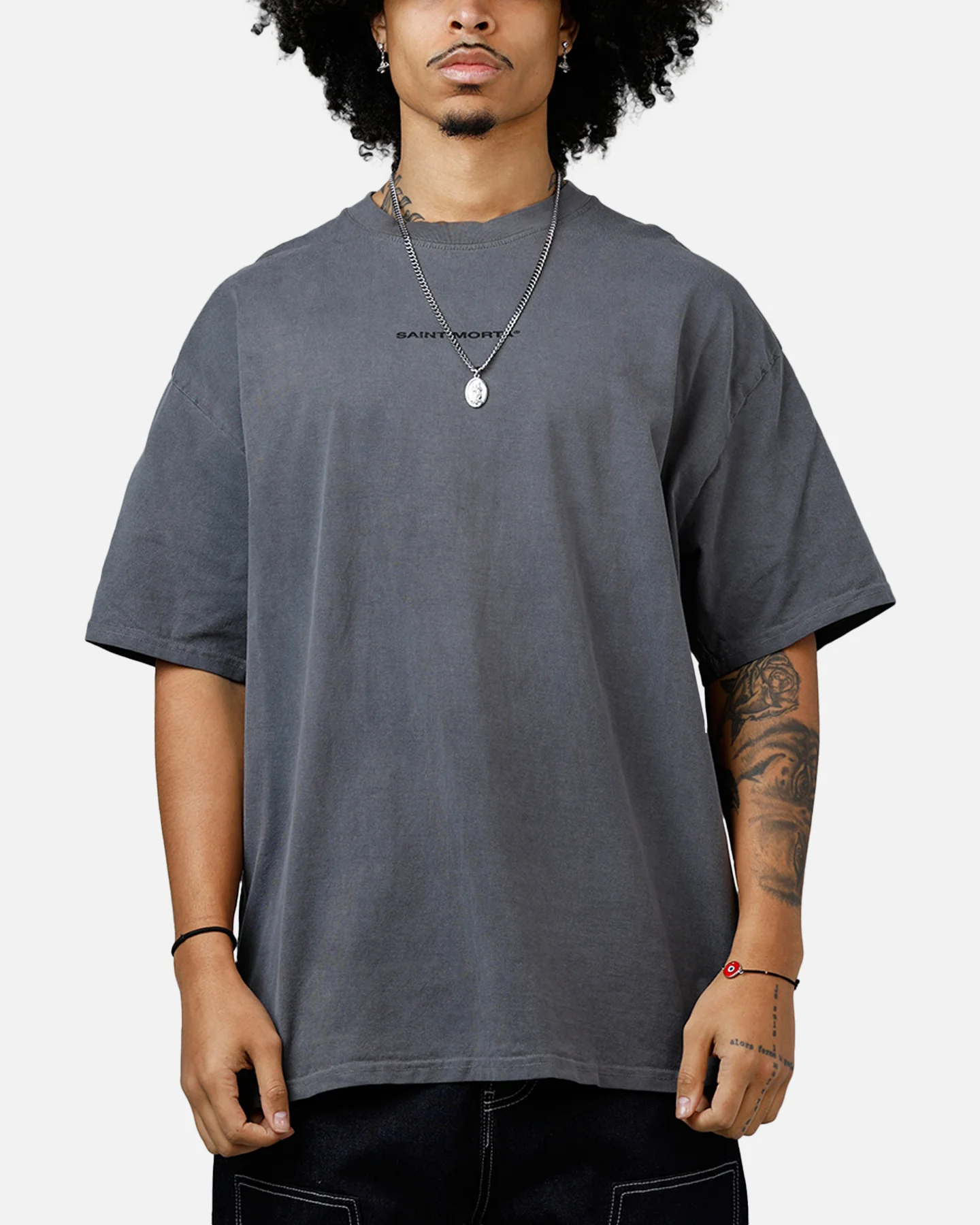 Saint Morta Raven T-Shirt Washed Charcoal - Image 2