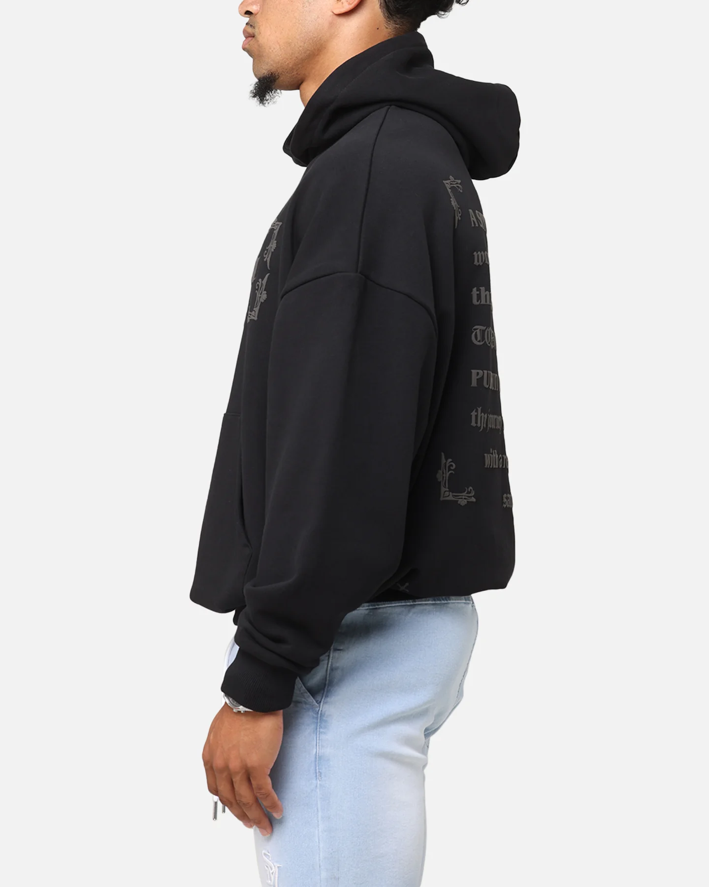 Saint Morta Repentant Heart Boxy Hoodie Black/Black - Image 6