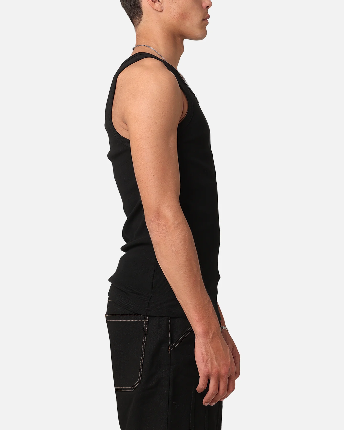 Saint Morta Rib Beater Singlet Black - Image 4