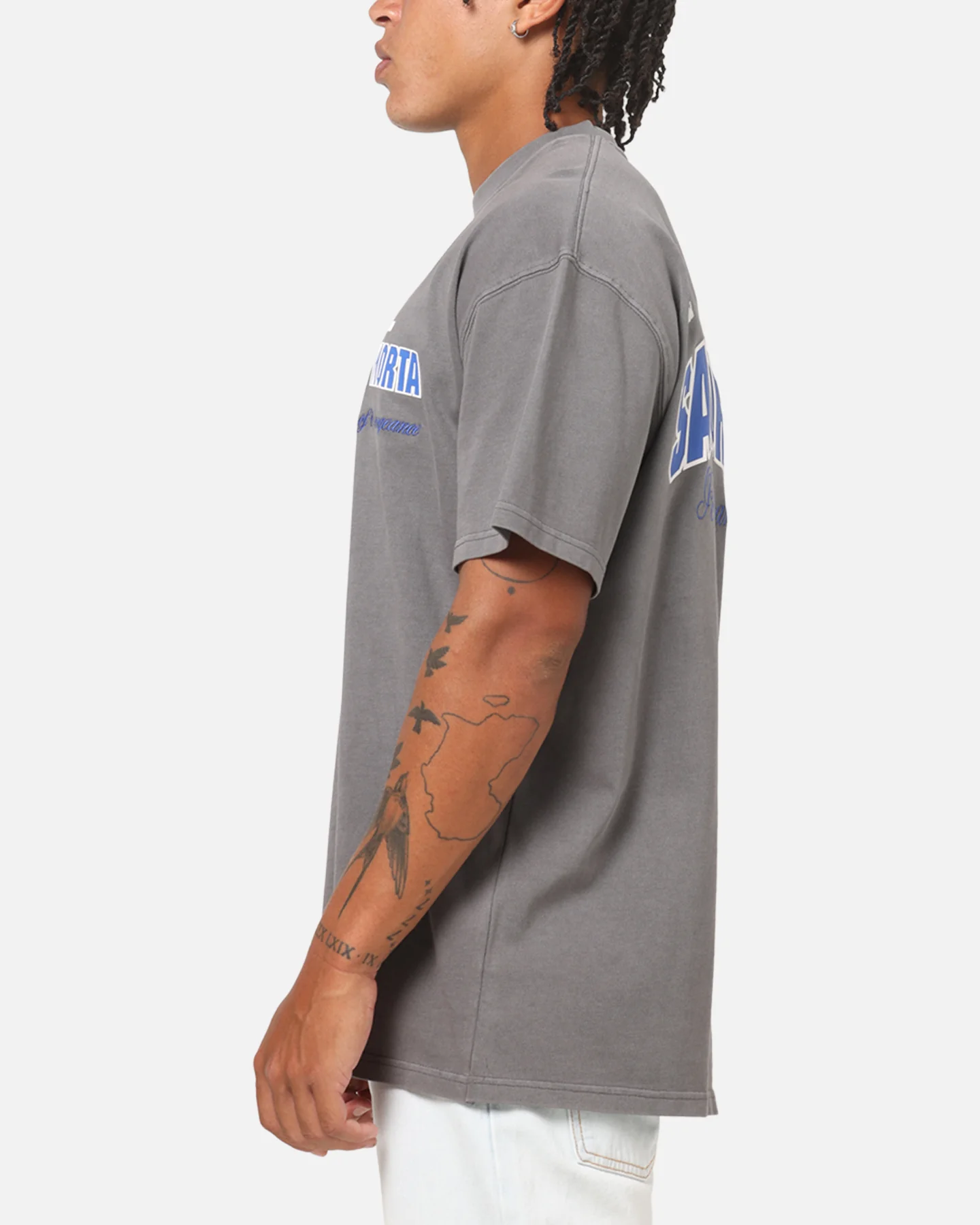 Saint Morta Rise Up Boxy T-Shirt Washed Charcoal - Image 7