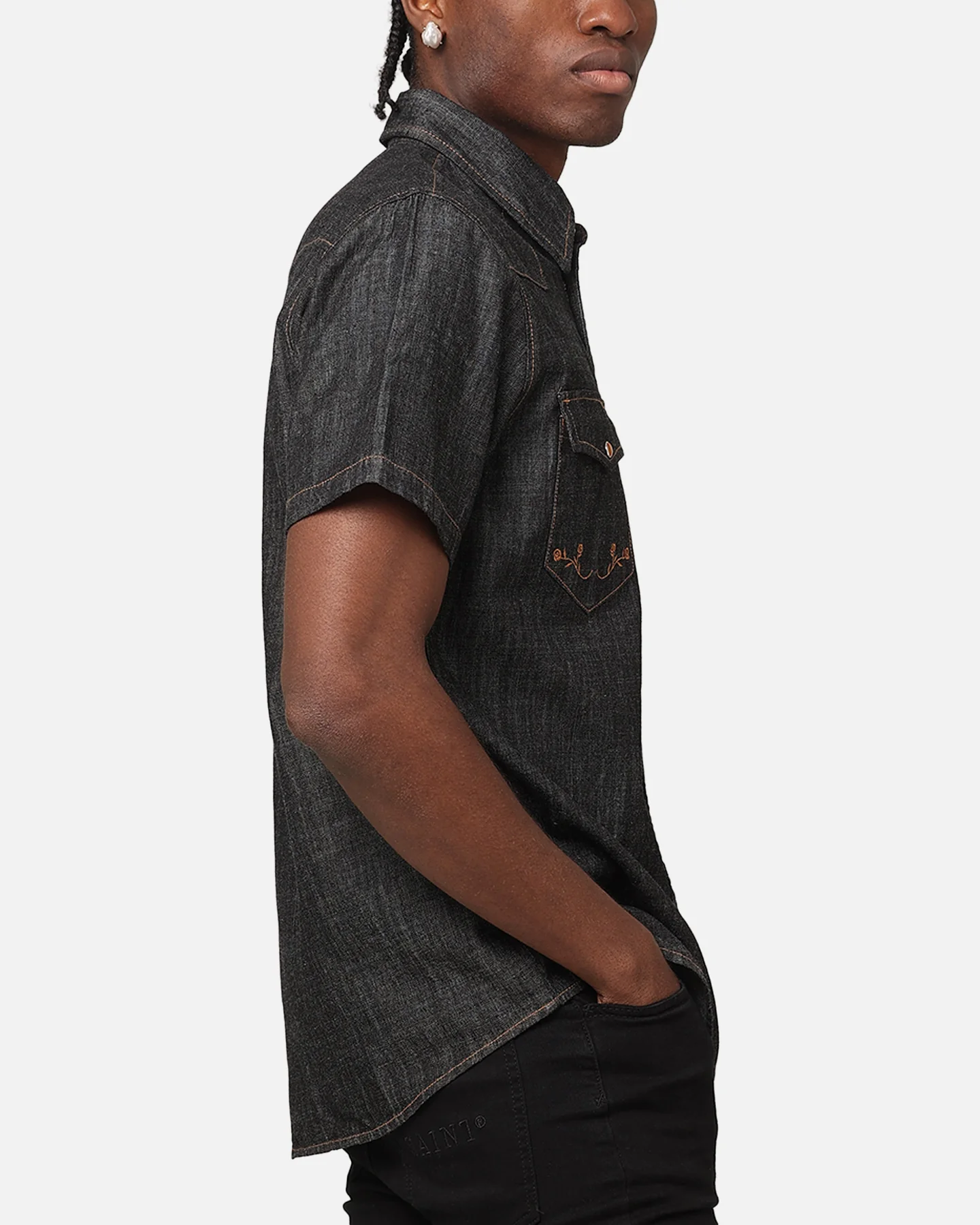 Saint Morta Rodeo Denim Shirt Black - Image 4