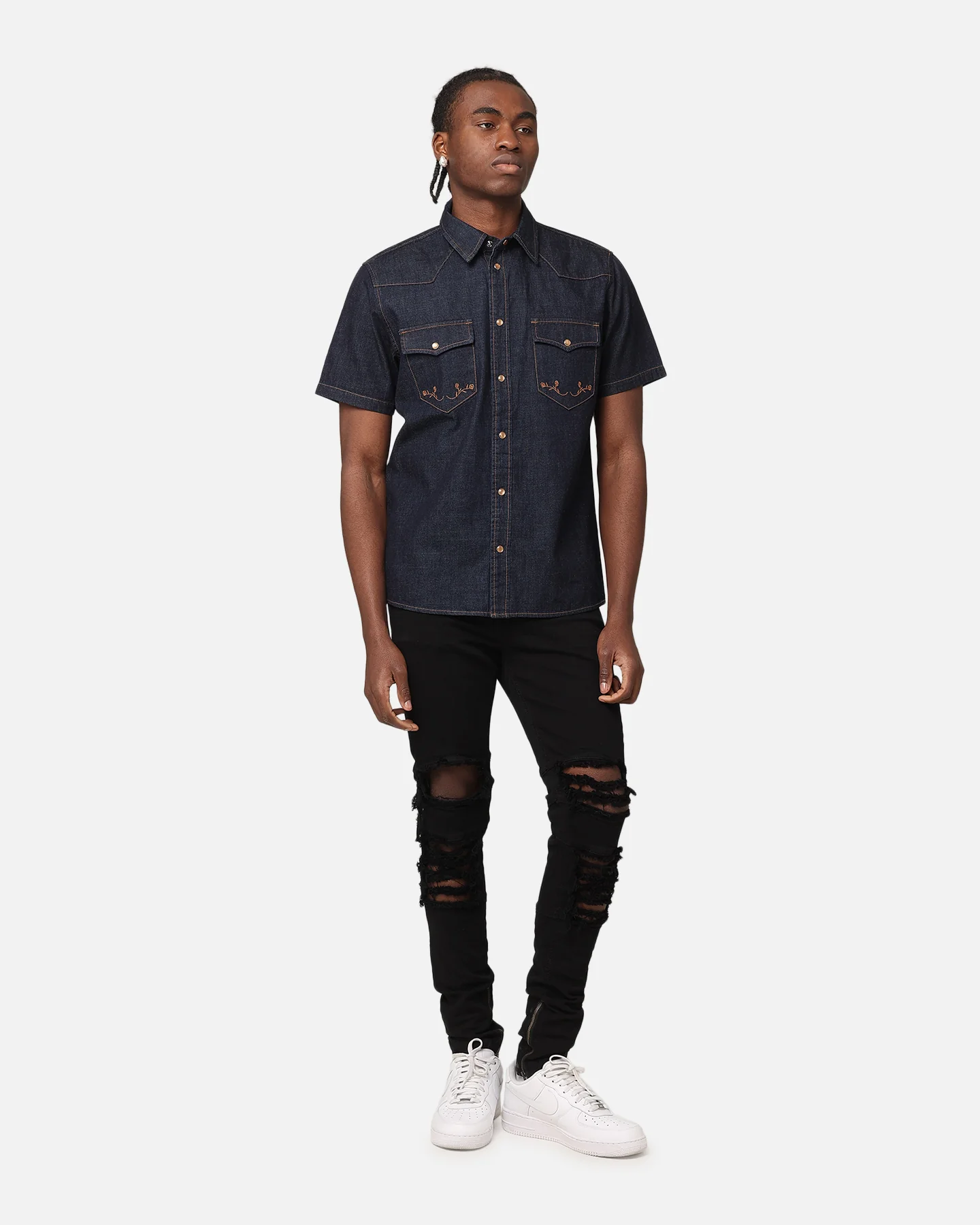 Saint Morta Rodeo Denim Shirt Dark Indigo - Image 2