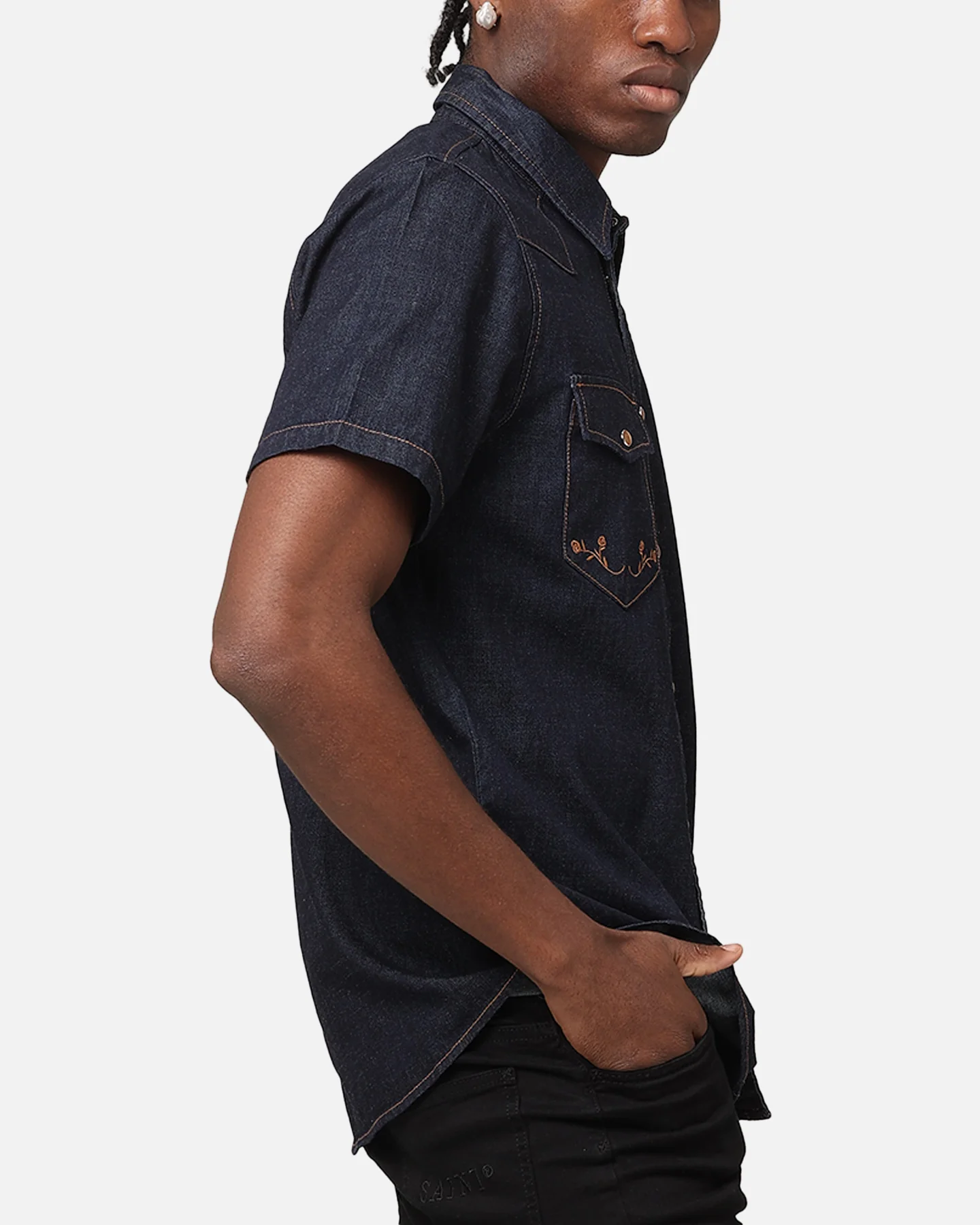 Saint Morta Rodeo Denim Shirt Dark Indigo - Image 4