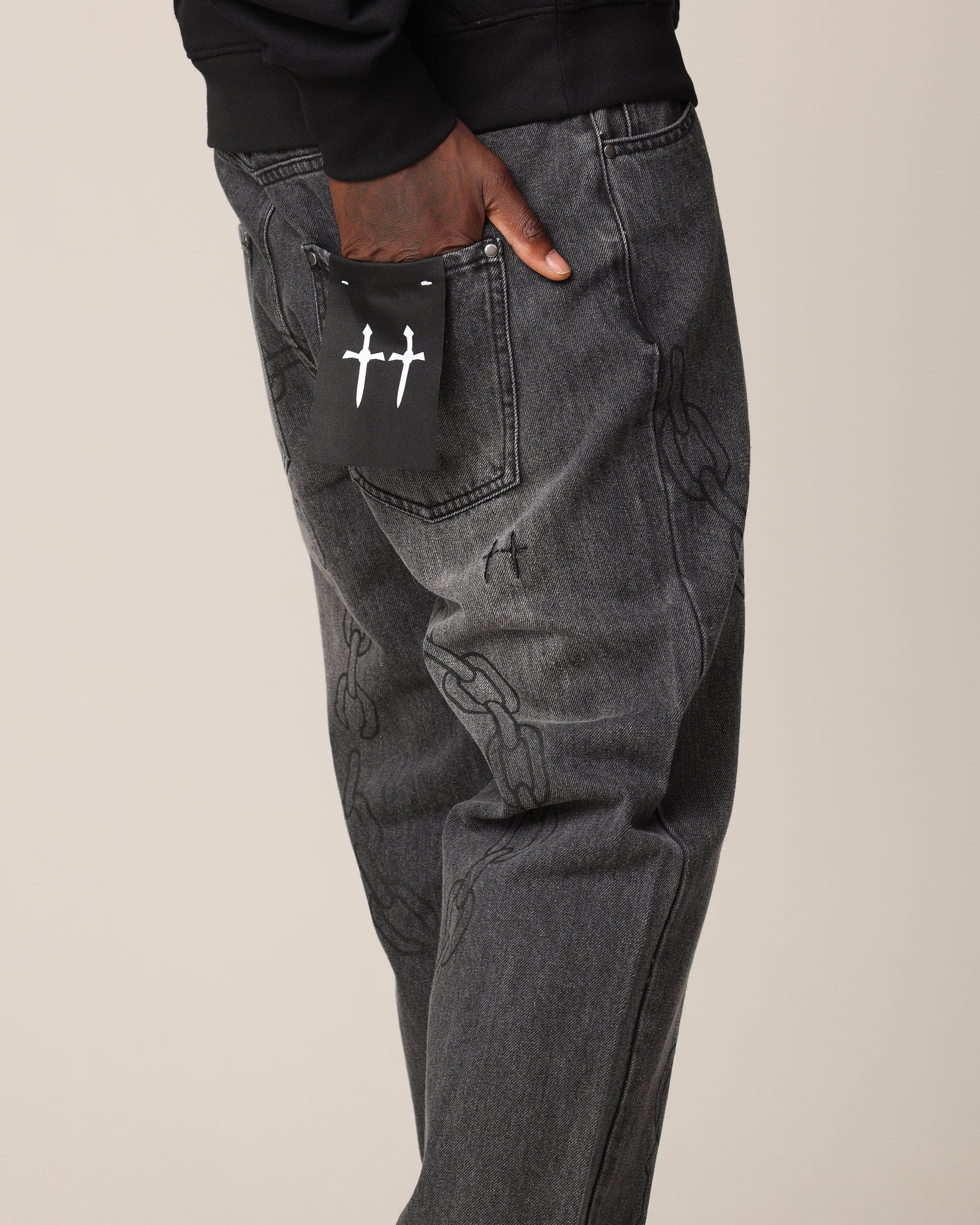 Saint Morta Rosary Psykhe Jeans Black Shadow - Image 3