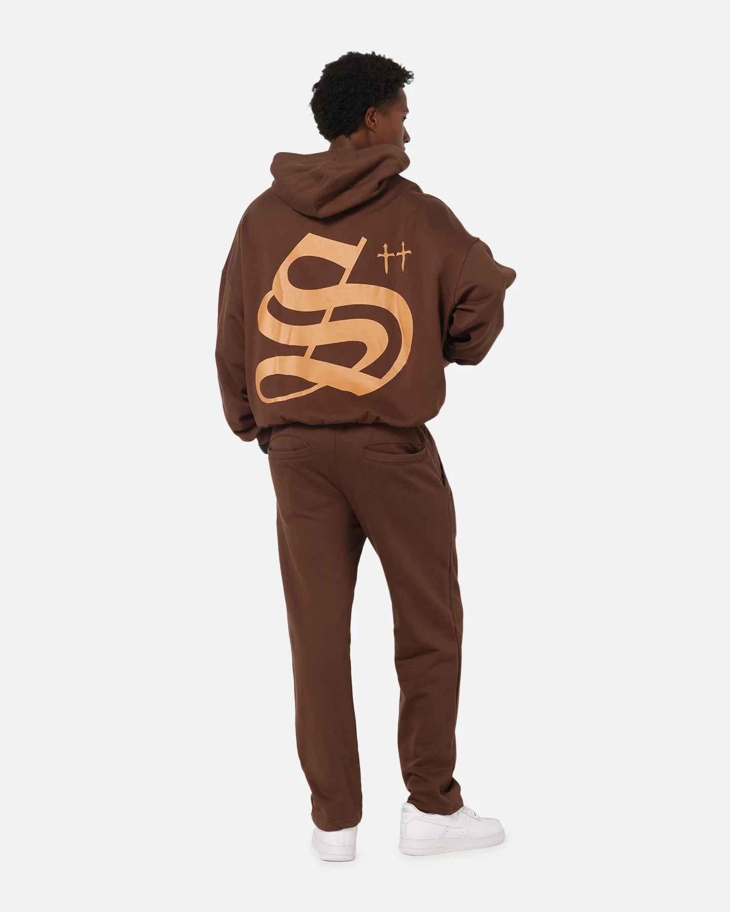 Saint Morta Sacred Script Hoodie Brown - Image 3