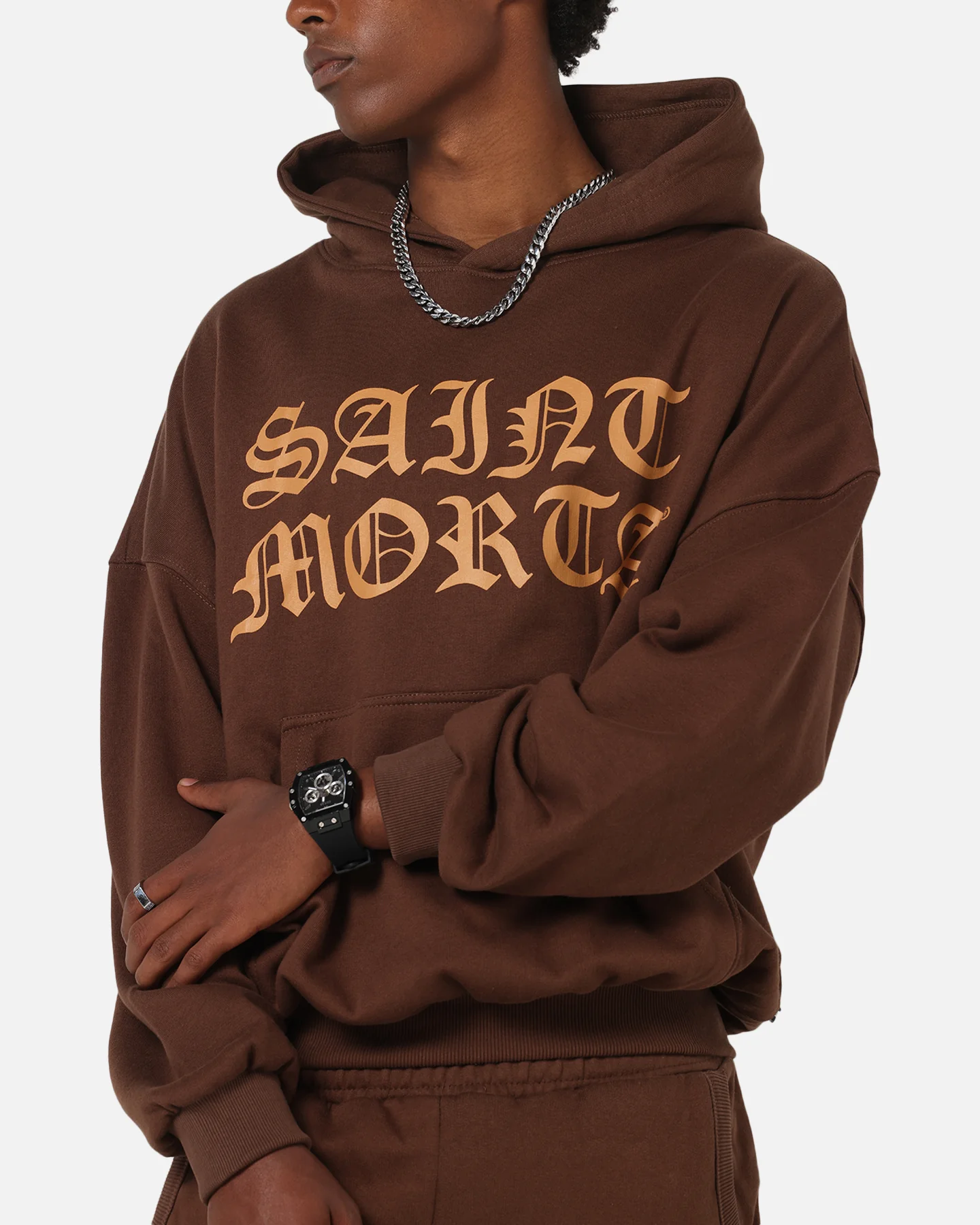 Saint Morta Sacred Script Hoodie Brown - Image 7