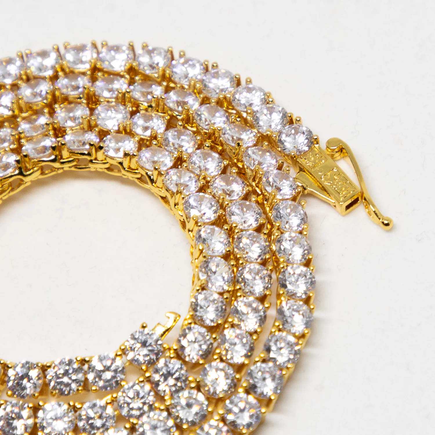 Saint Morta 24" Tennis Necklace Gold - Image 4