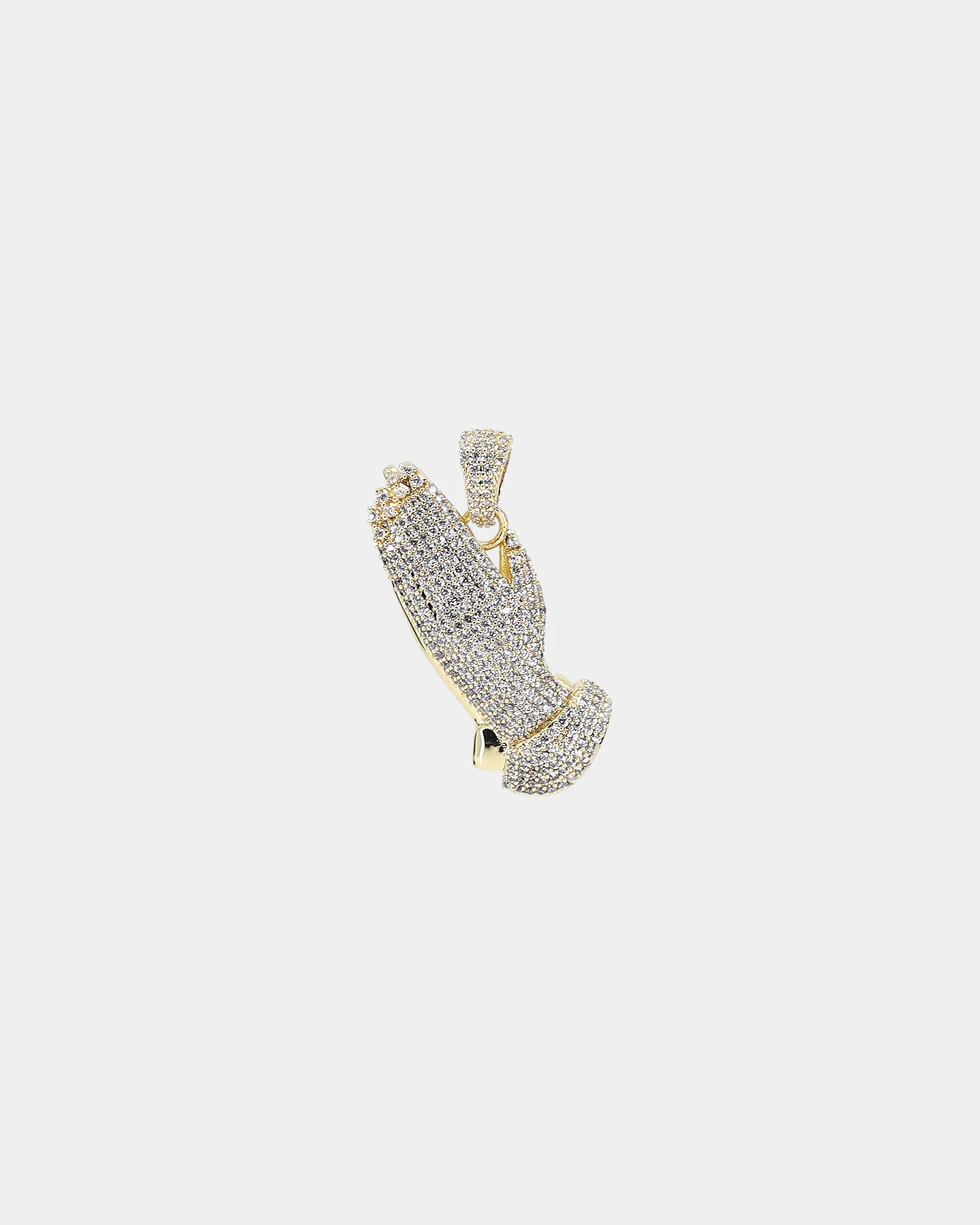 Saint Morta Iced Praying Hands Pendant Iced Gold - Image 2