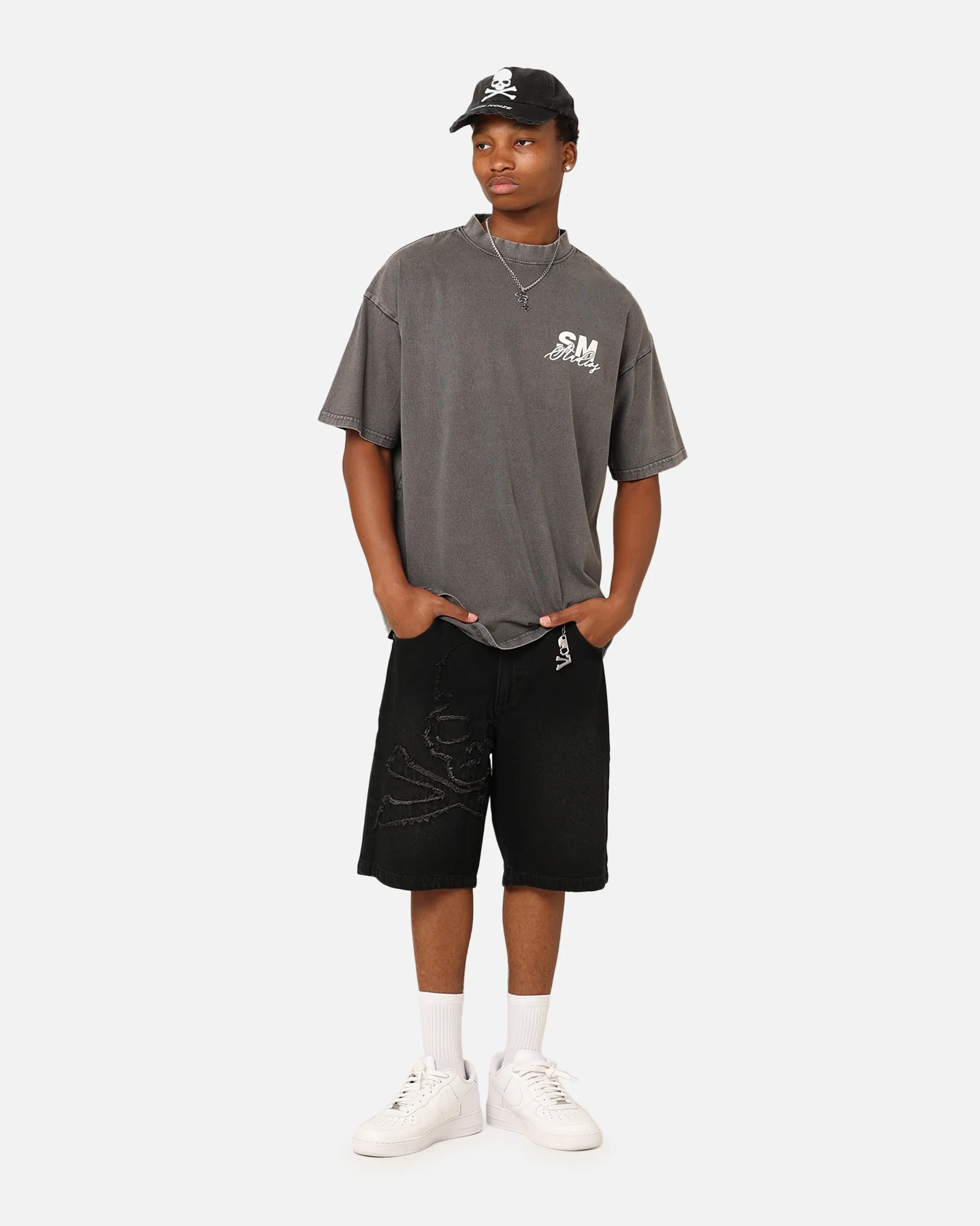 Saint Morta Saint Studios T-Shirt Washed Charcoal - Image 4