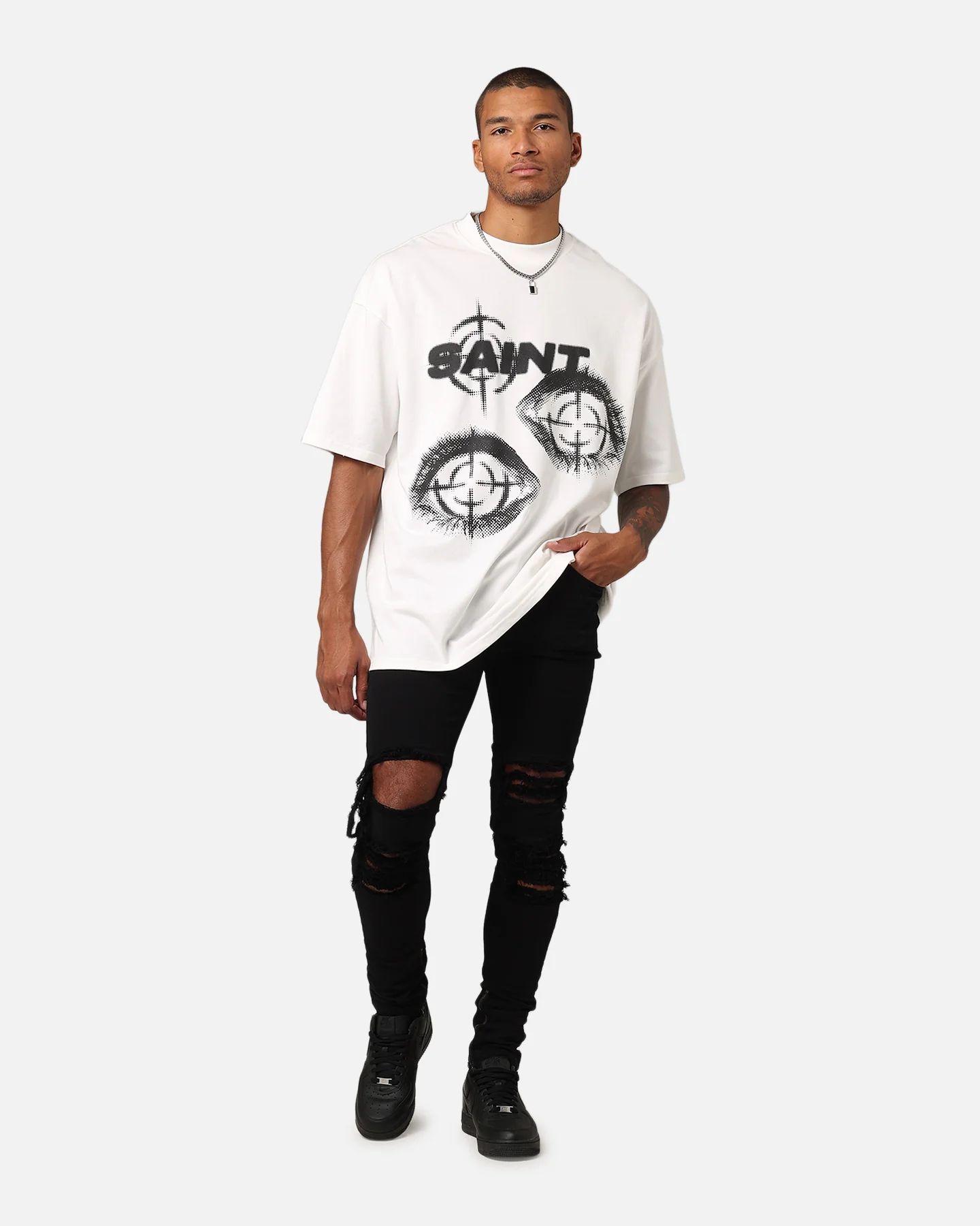 Saint Morta Save My Soul T-Shirt Off-White - Image 3