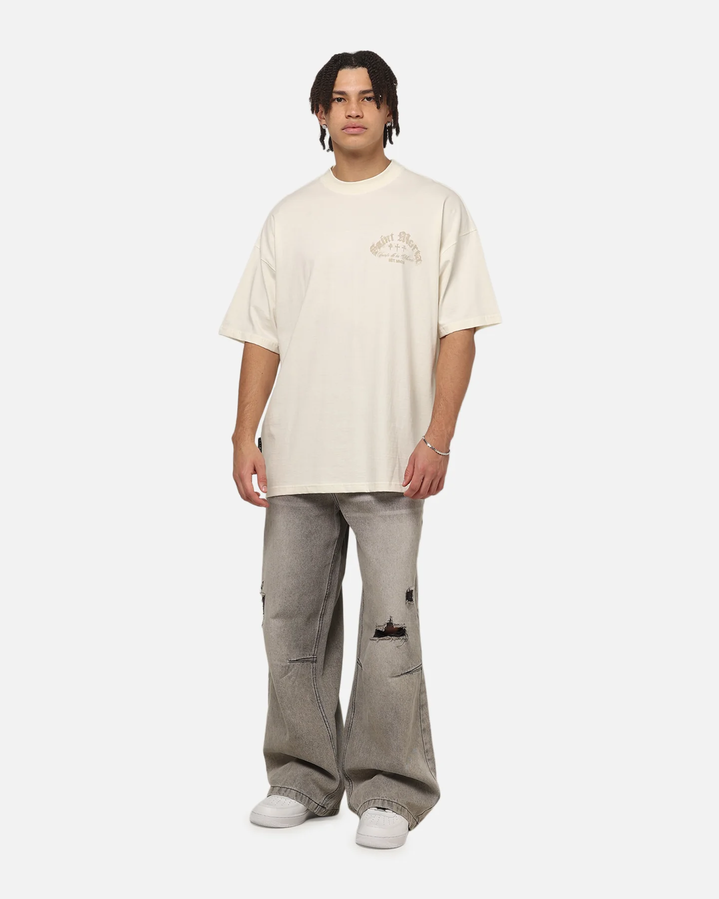 Saint Morta Scorpion Boxy T-Shirt Off White - Image 4