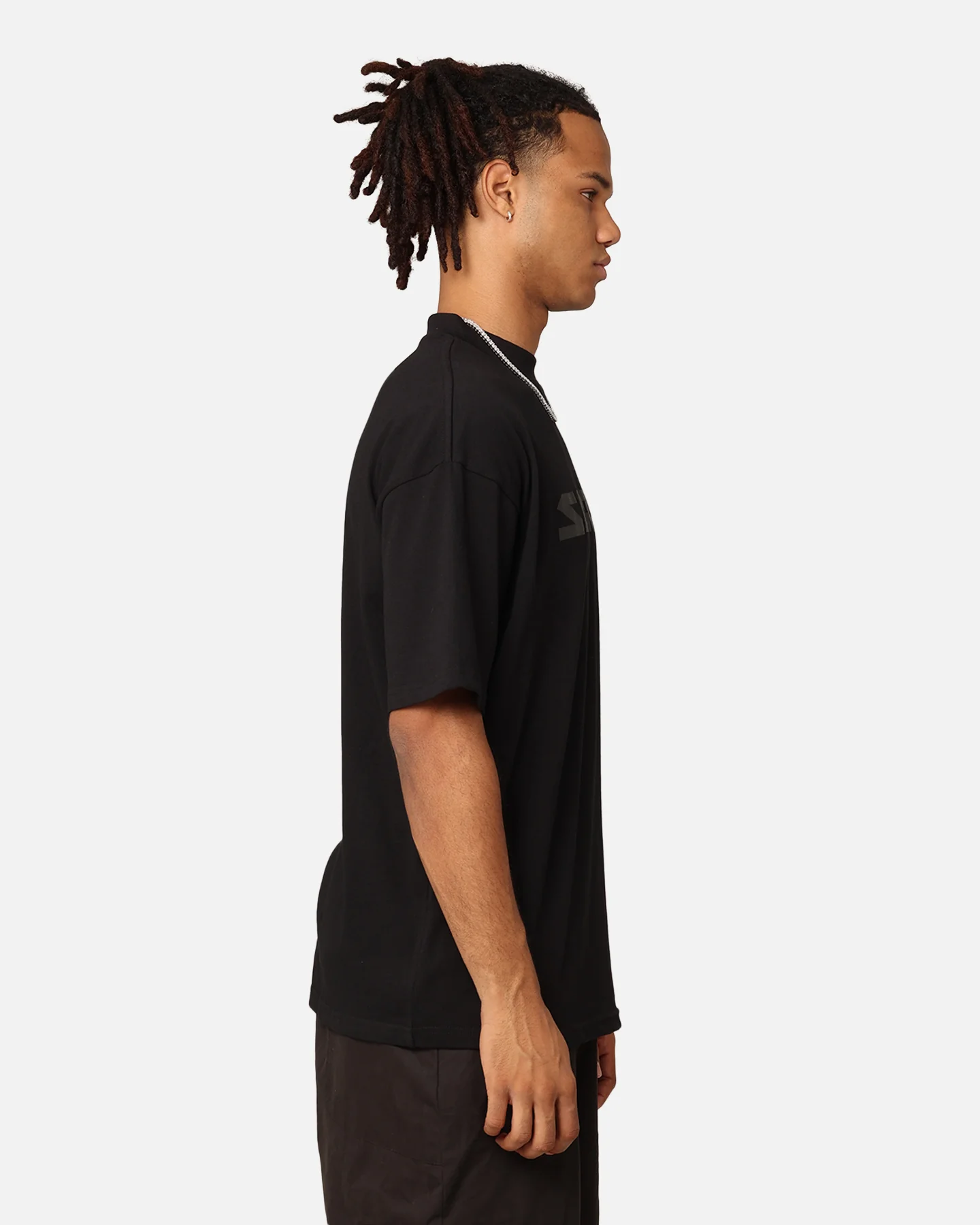 Saint Morta Scripture Mock Neck T-Shirt Black - Image 5