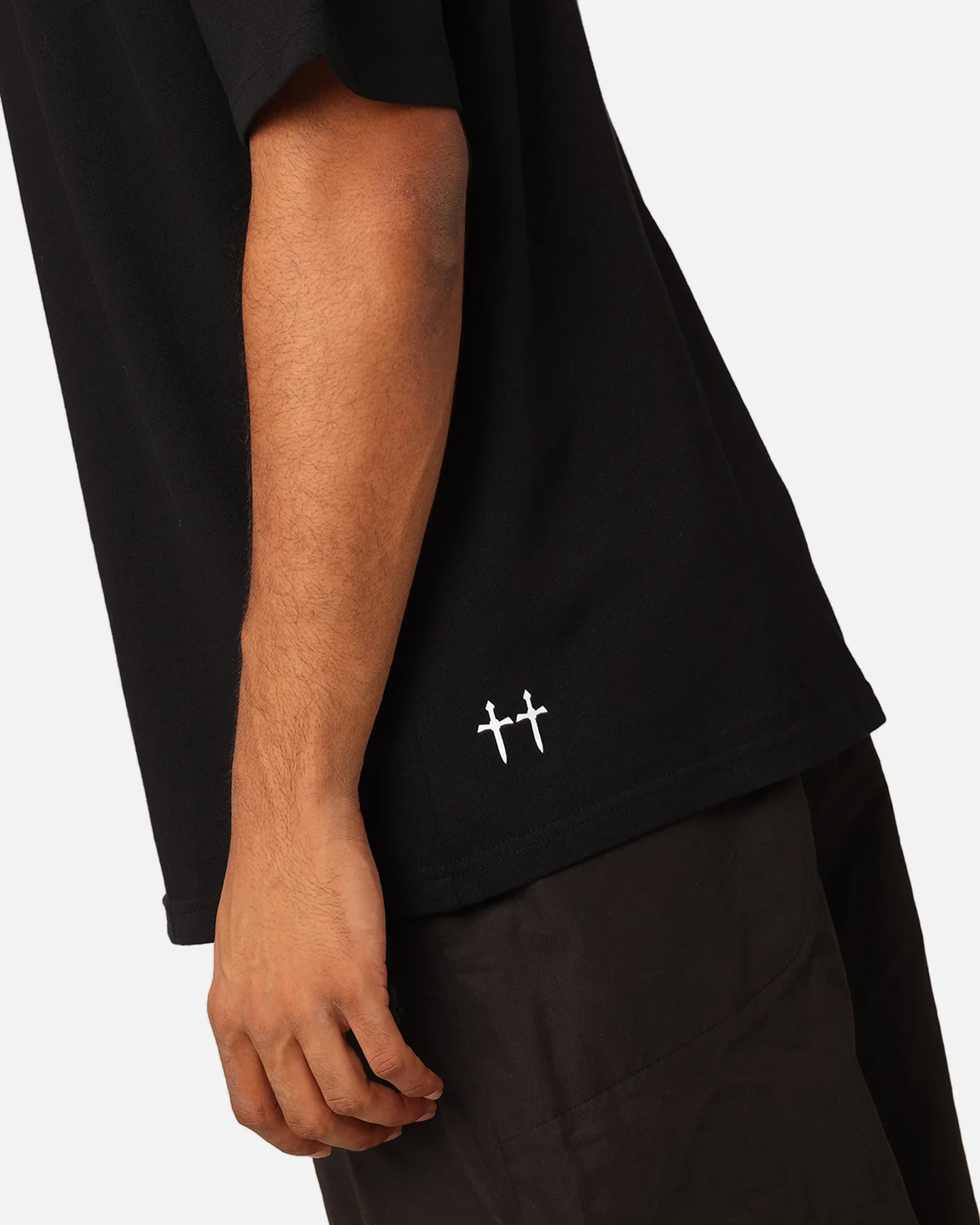 Saint Morta Scripture Mock Neck T-Shirt Black - Image 7