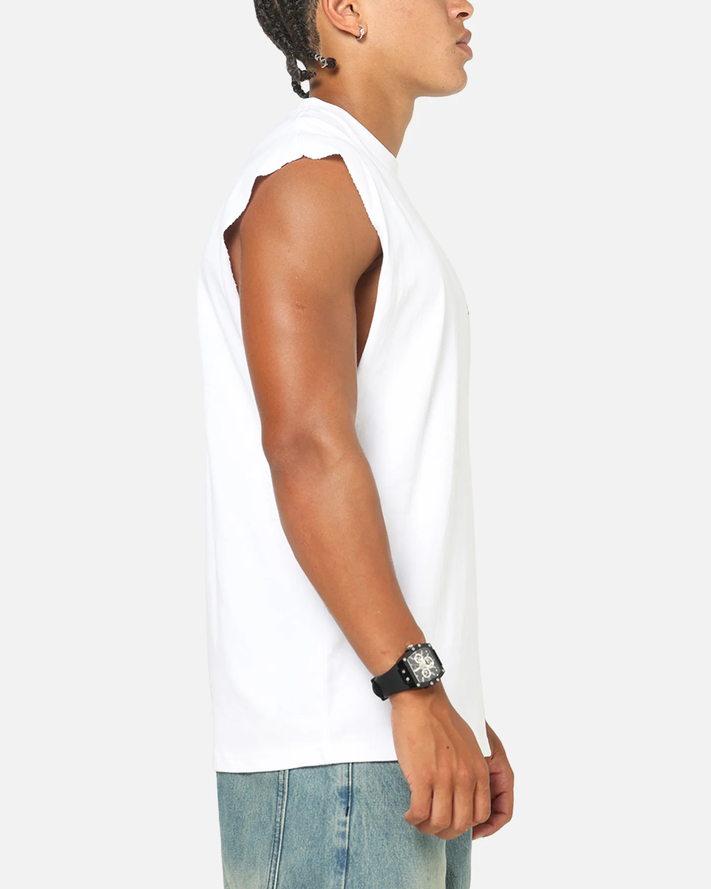 Saint Morta Serenity Oversized Muscle T-Shirt White - Image 4