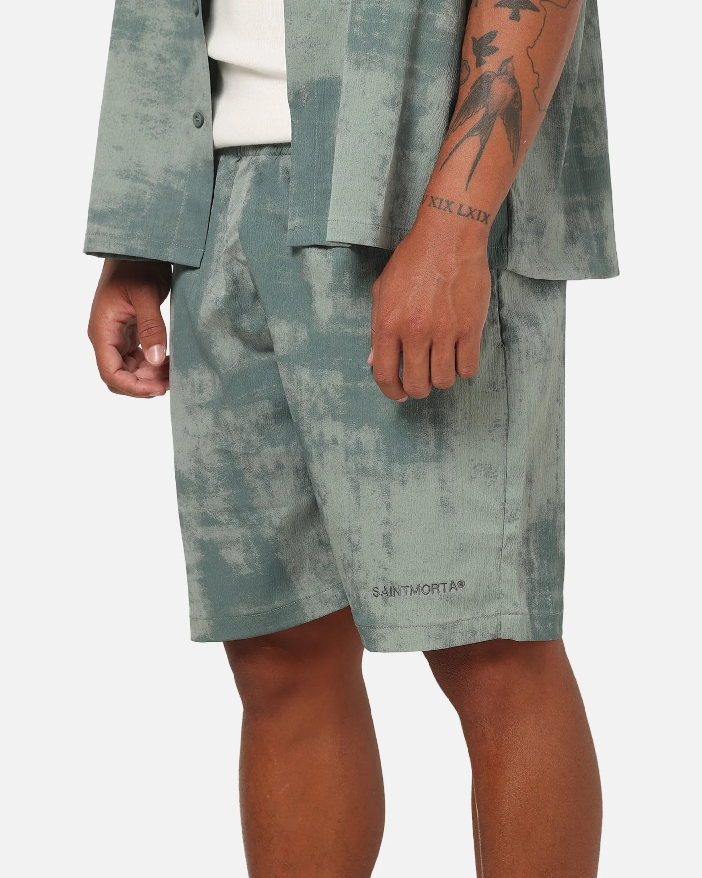 Saint Morta Solis Textured Shorts Petrol Green - Image 3