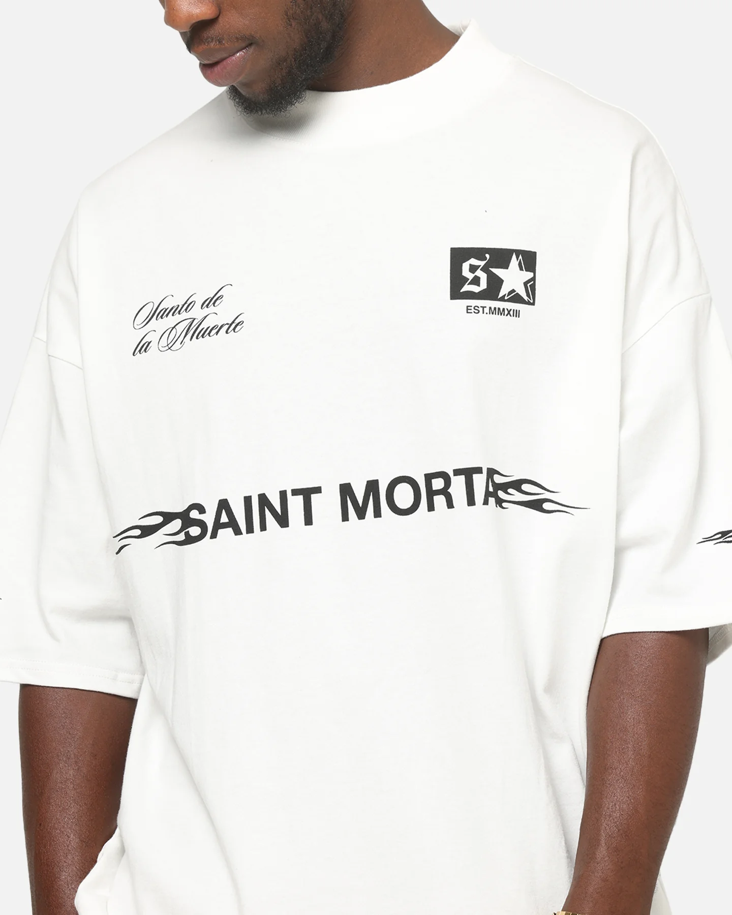 Saint Morta Speed Racing Boxy T-Shirt Off White - Image 6