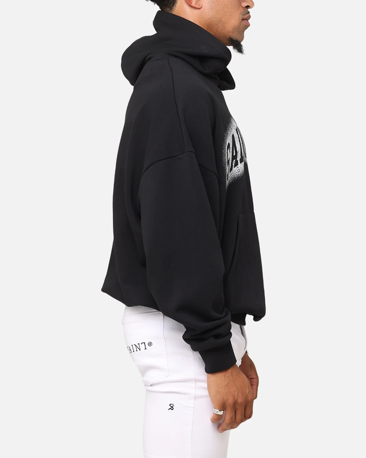 Saint Morta Spray Logo Boxy Hoodie Black - Image 4
