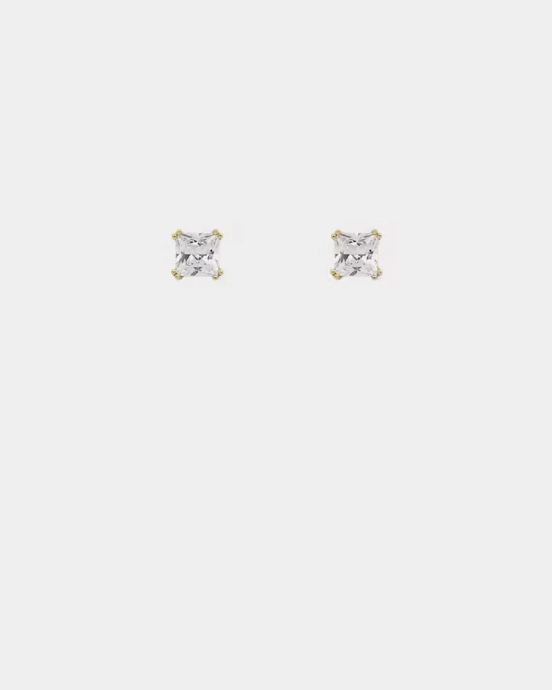 Saint Morta Square Cut Earrings Iced Gold - Image 4