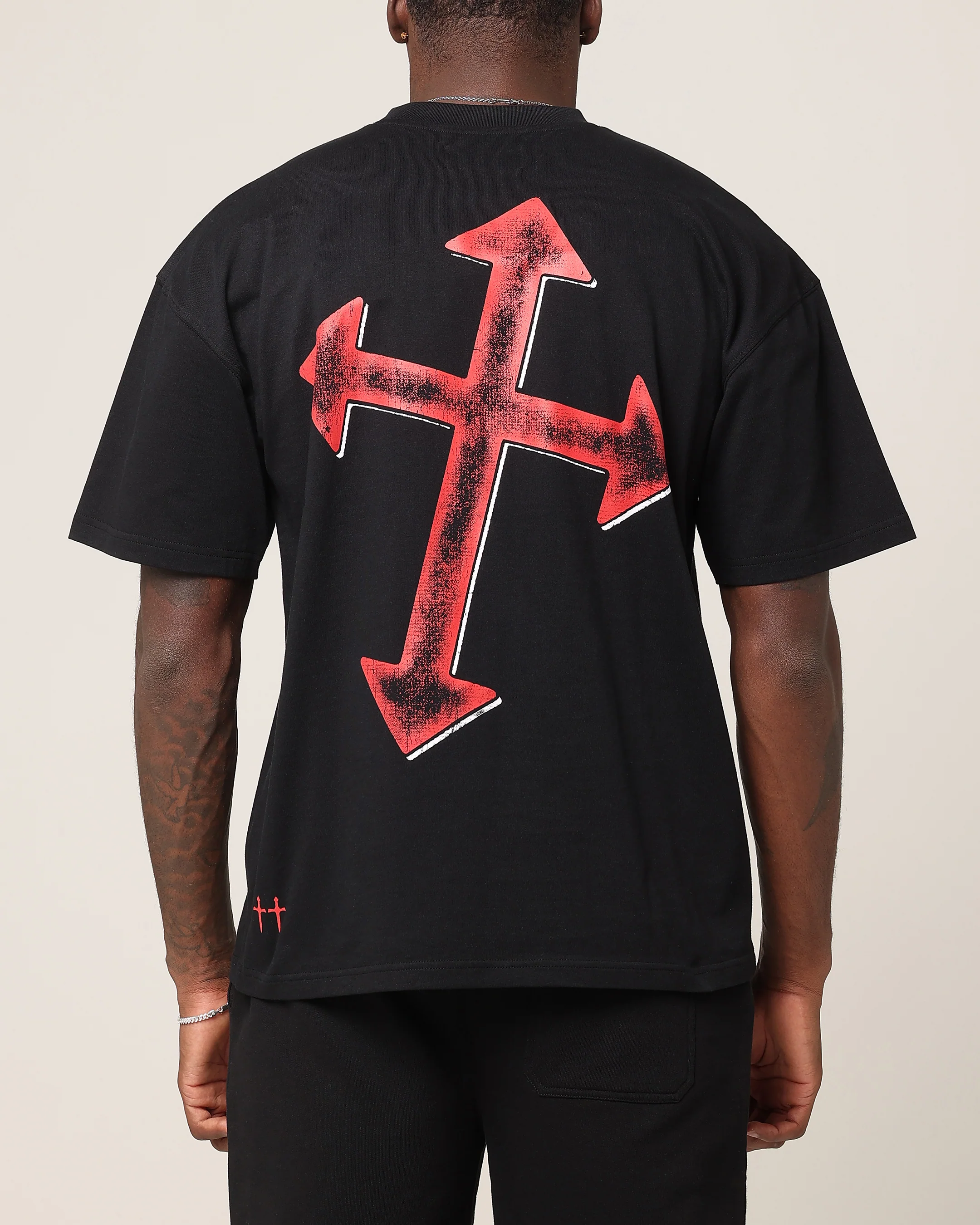 Saint Morta Ssix Drop Shoulder T-Shirt Black - Image 2
