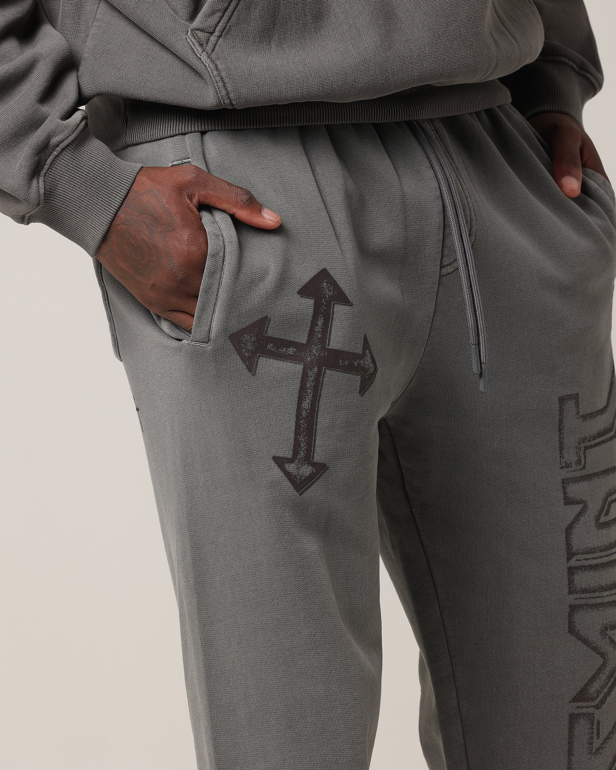 Saint Morta SSIX Sweat Pants Washed Charcoal - Image 3
