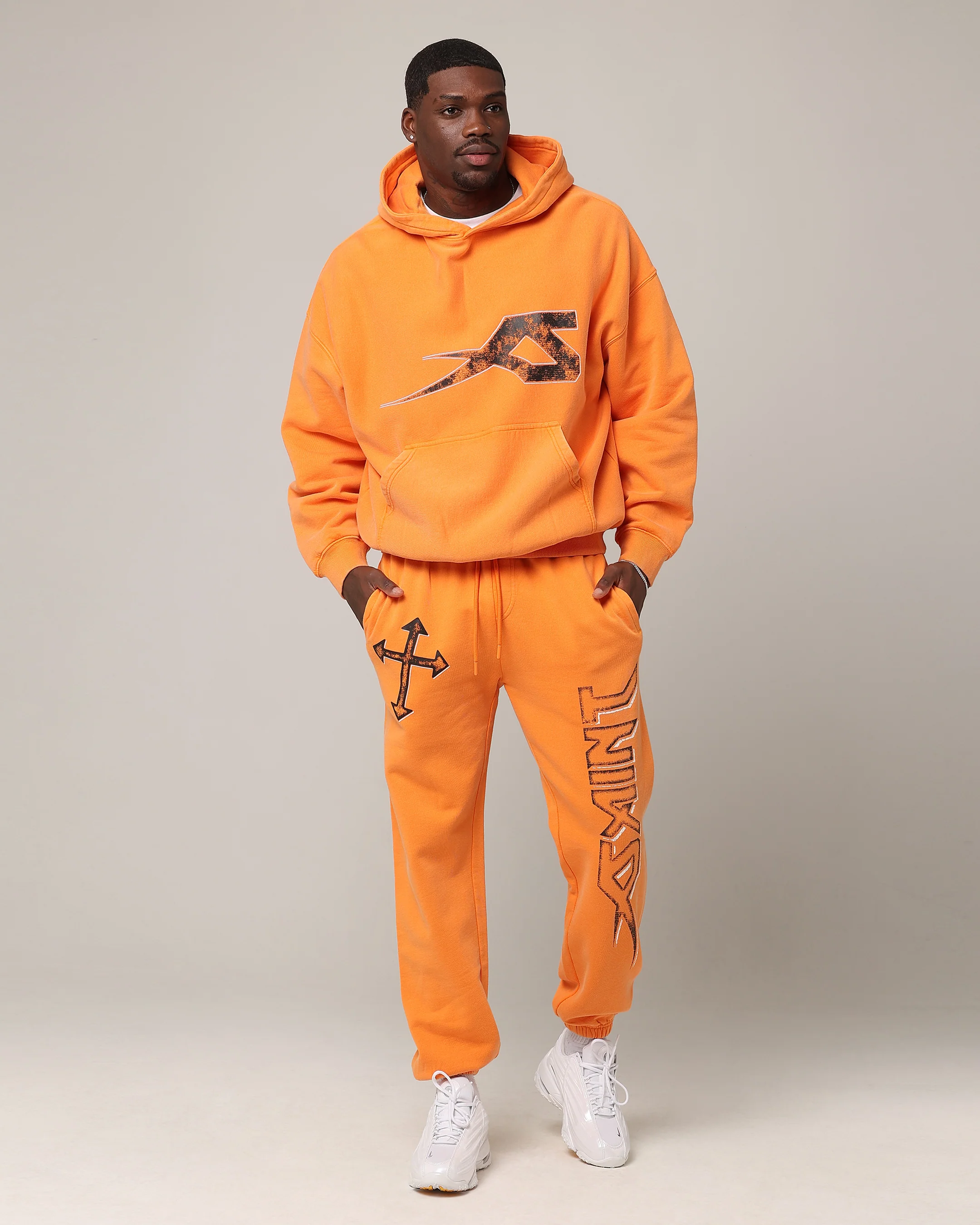 Saint Morta SSIX Vintage Hoodie Orange - Image 4
