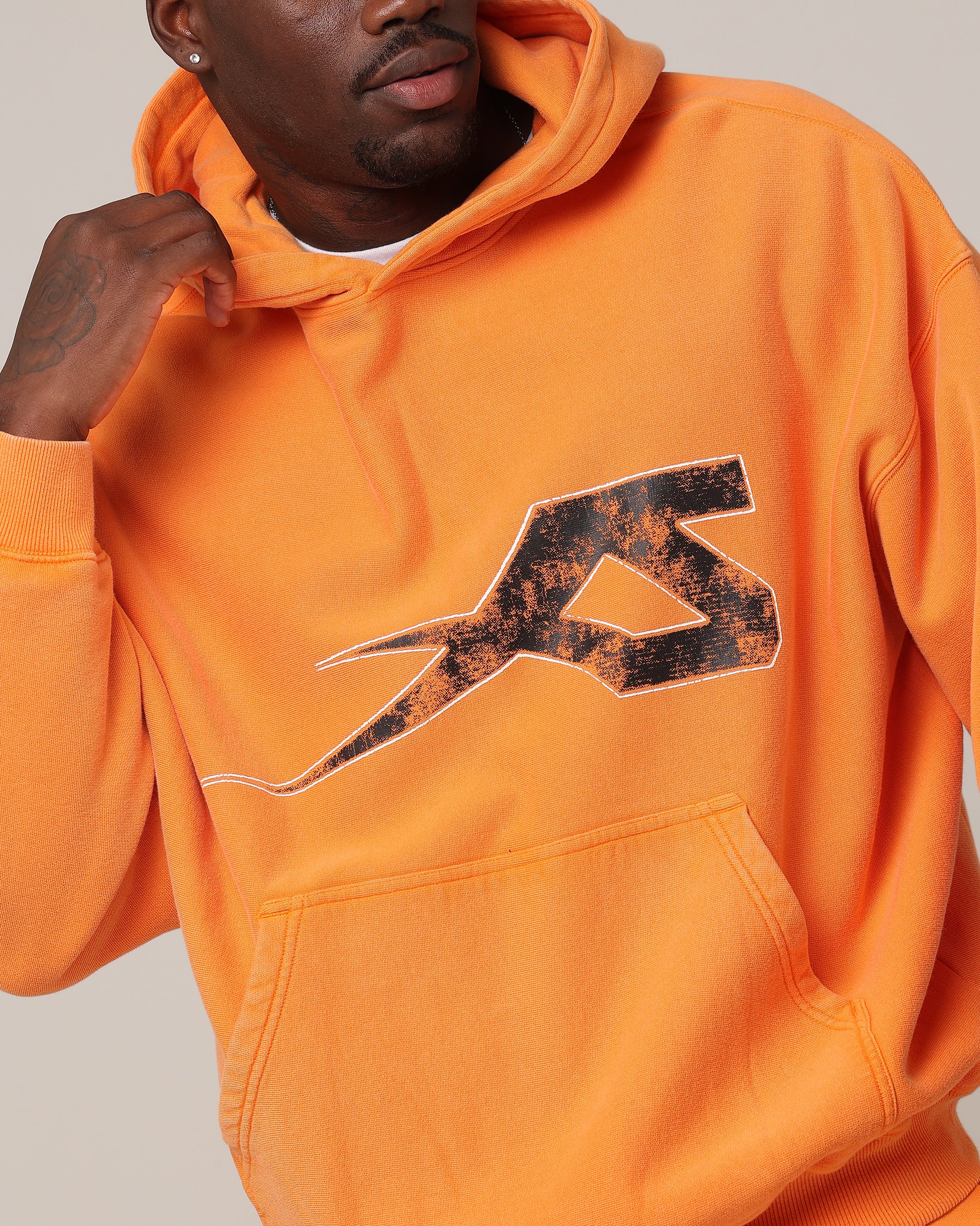 Saint Morta SSIX Vintage Hoodie Orange - Image 8