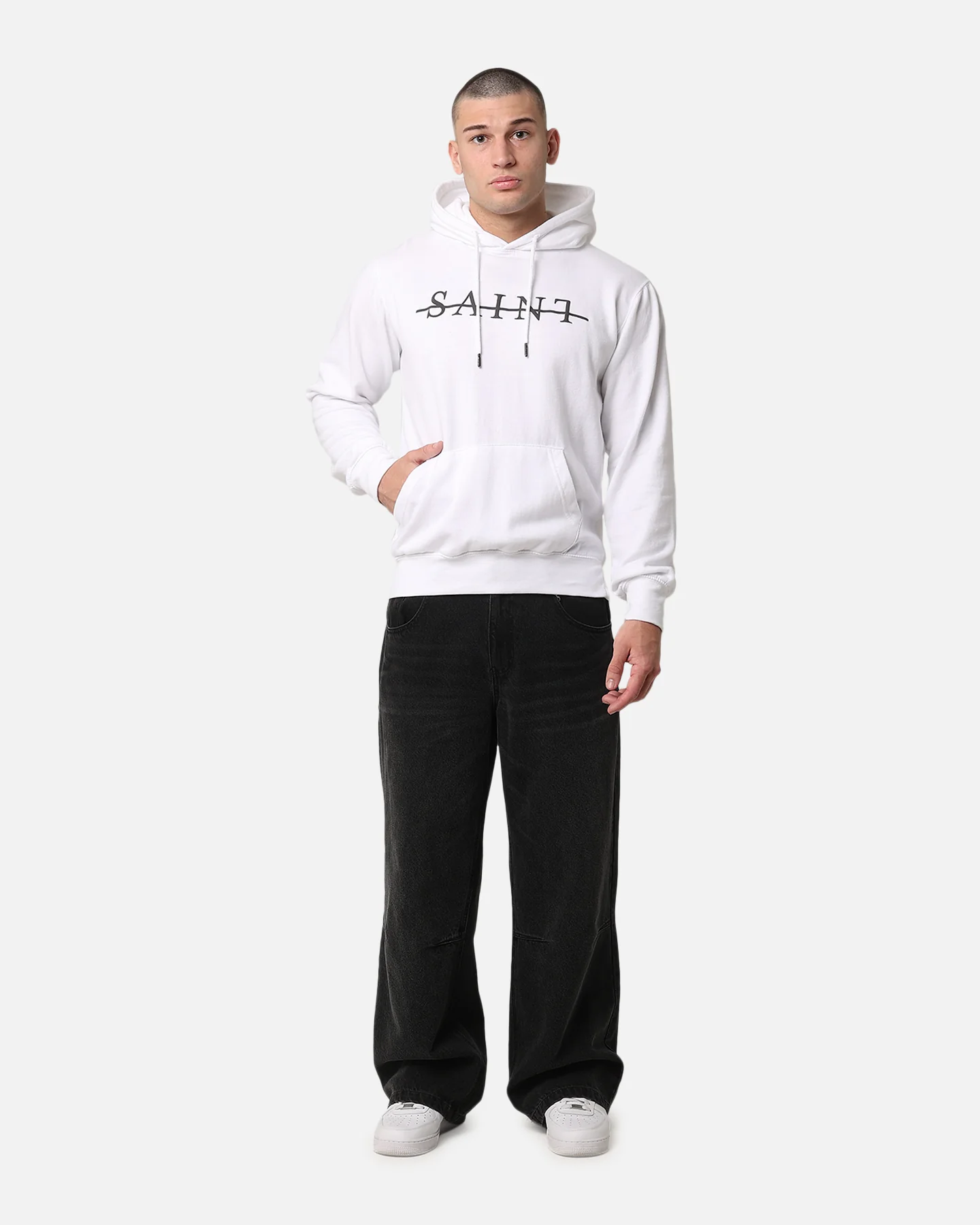 Saint Morta Strikeout Hoodie White - Image 2