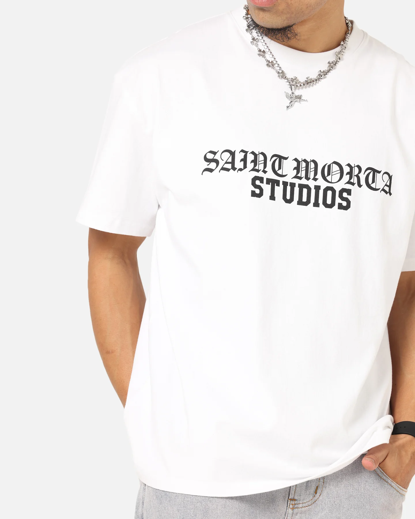 Saint Morta Studios Boxy T-Shirt White - Image 6