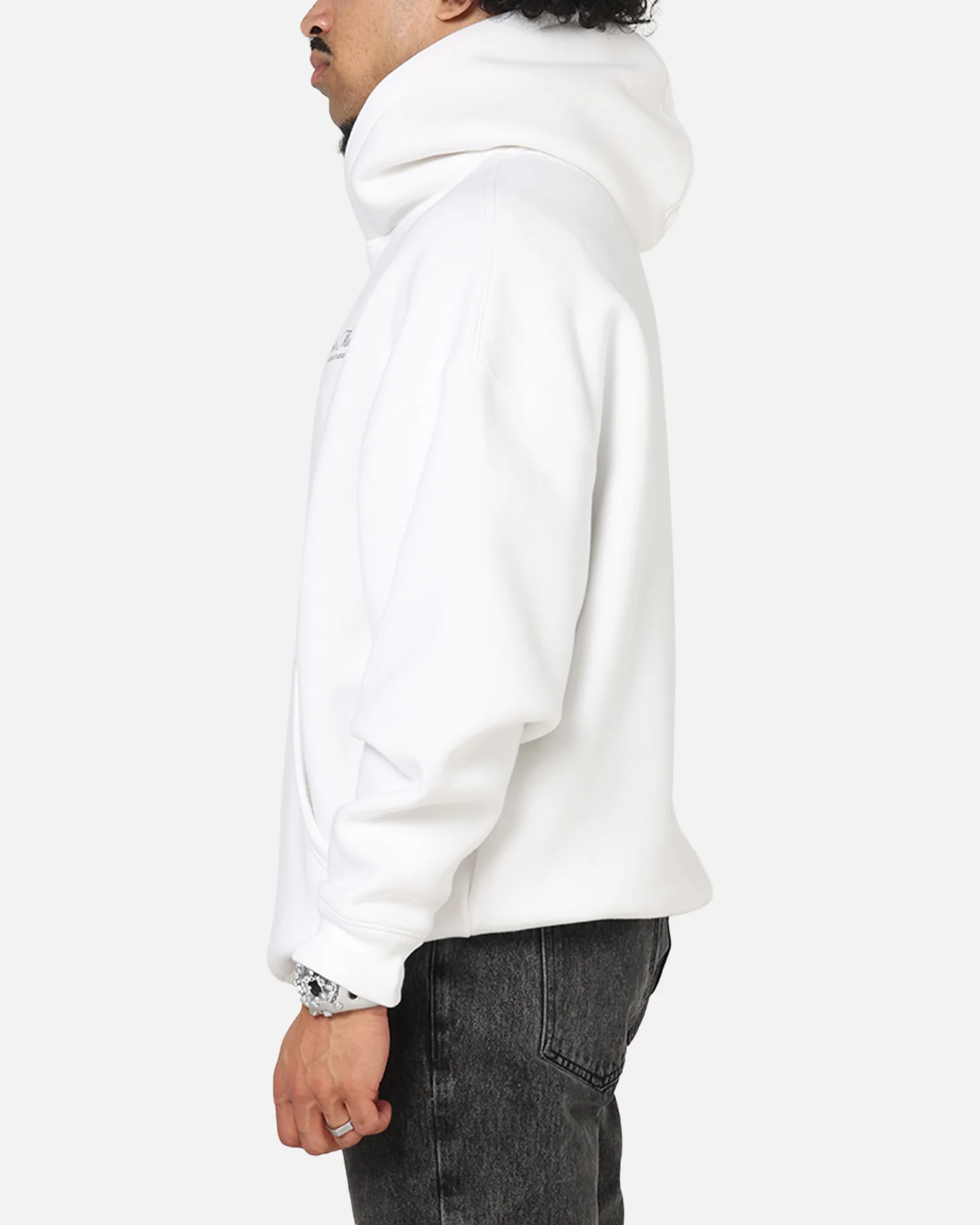Saint Morta Studios Logo Boxy Hoodie White - Image 5