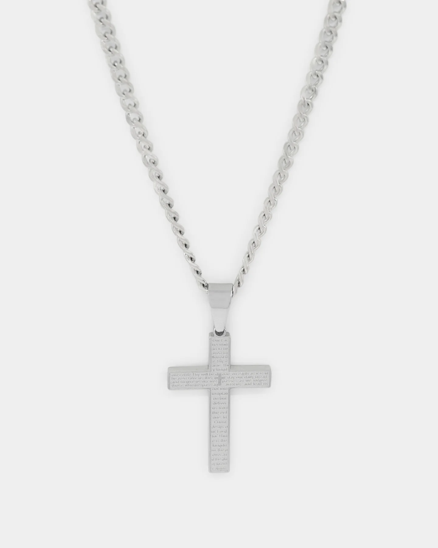 Saint Morta Textured Cross Pendant White Gold - Image 2