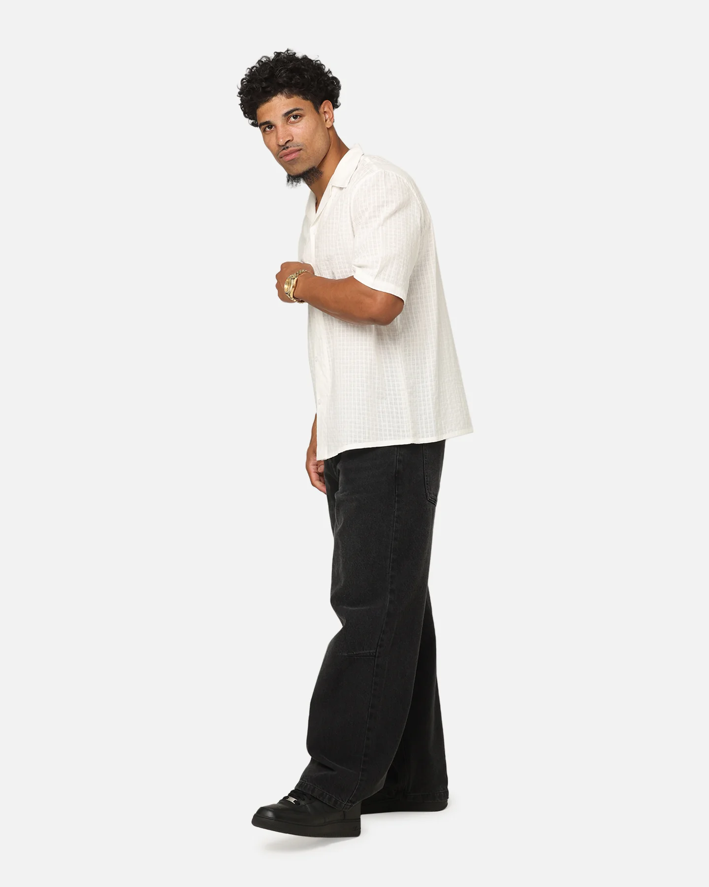 Saint Morta Textured Short Sleeve Shirt White - Image 2