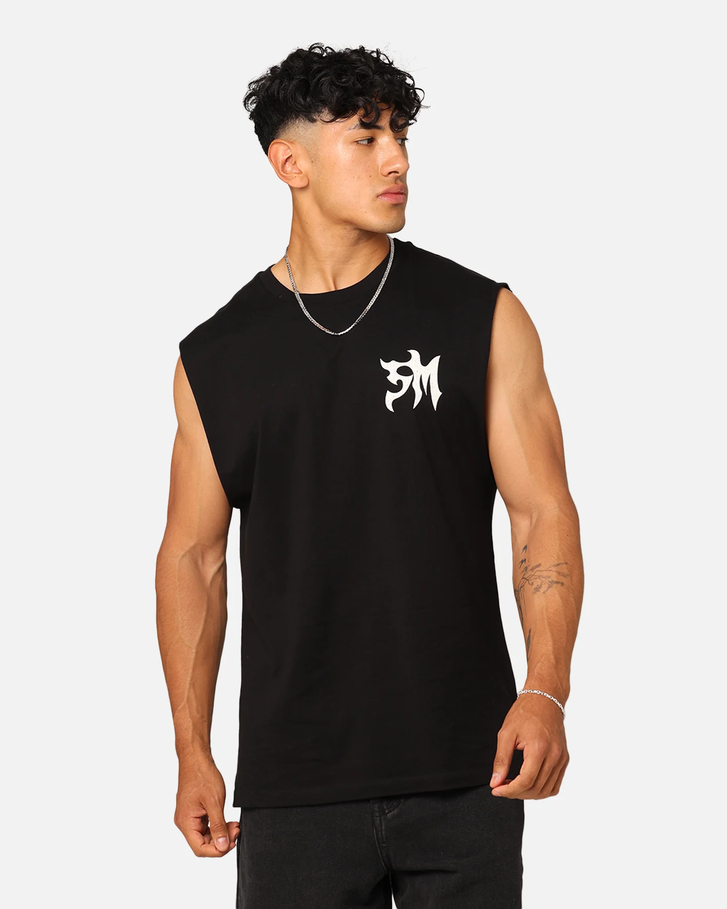 Saint Morta Tribe Oversized Muscle T-Shirt Black