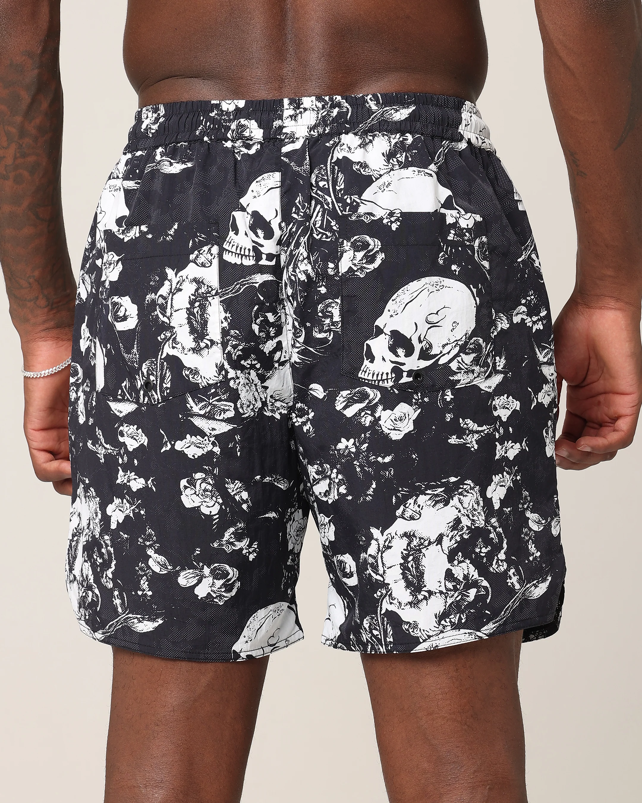 Saint Morta Undying Beach Shorts Black/White - Image 8
