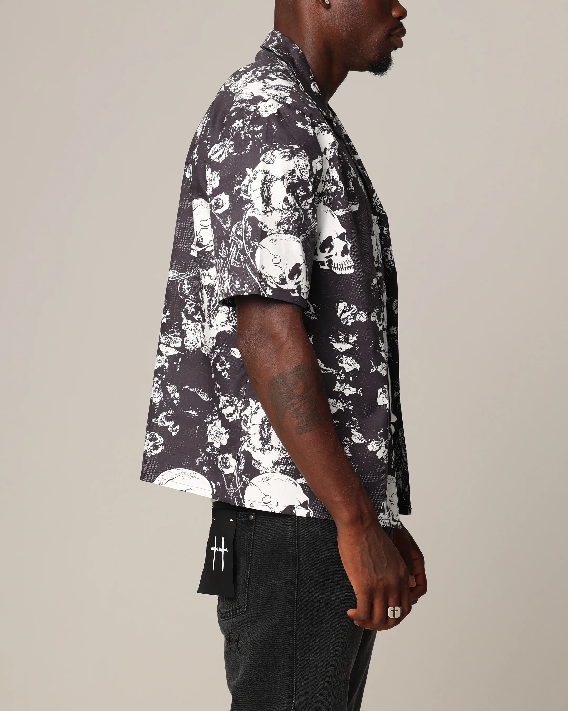 Saint Morta Undying Love Short Sleeve Shirt Black/White - Image 5