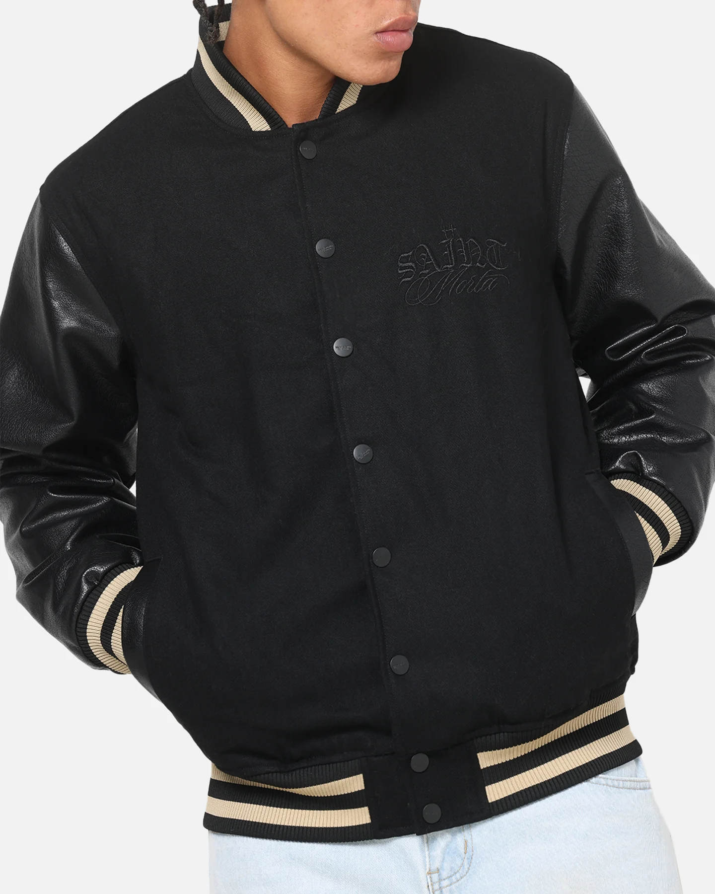 Saint Morta Valhala Varsity Jacket Black - Image 6