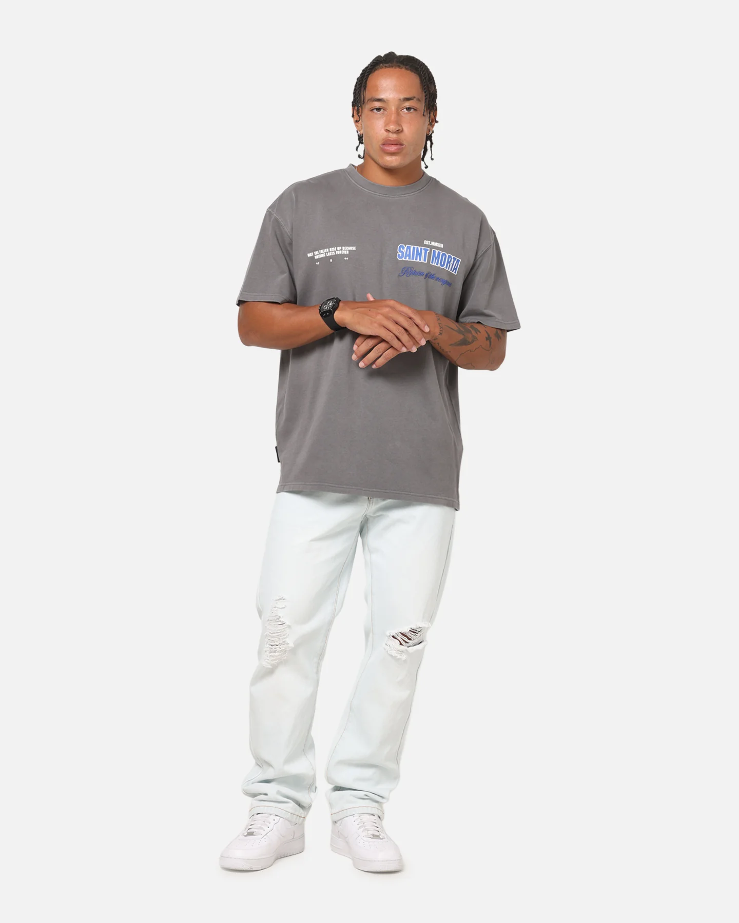 Saint Morta Verra Distressed Jeans Blue Dawn - Image 2