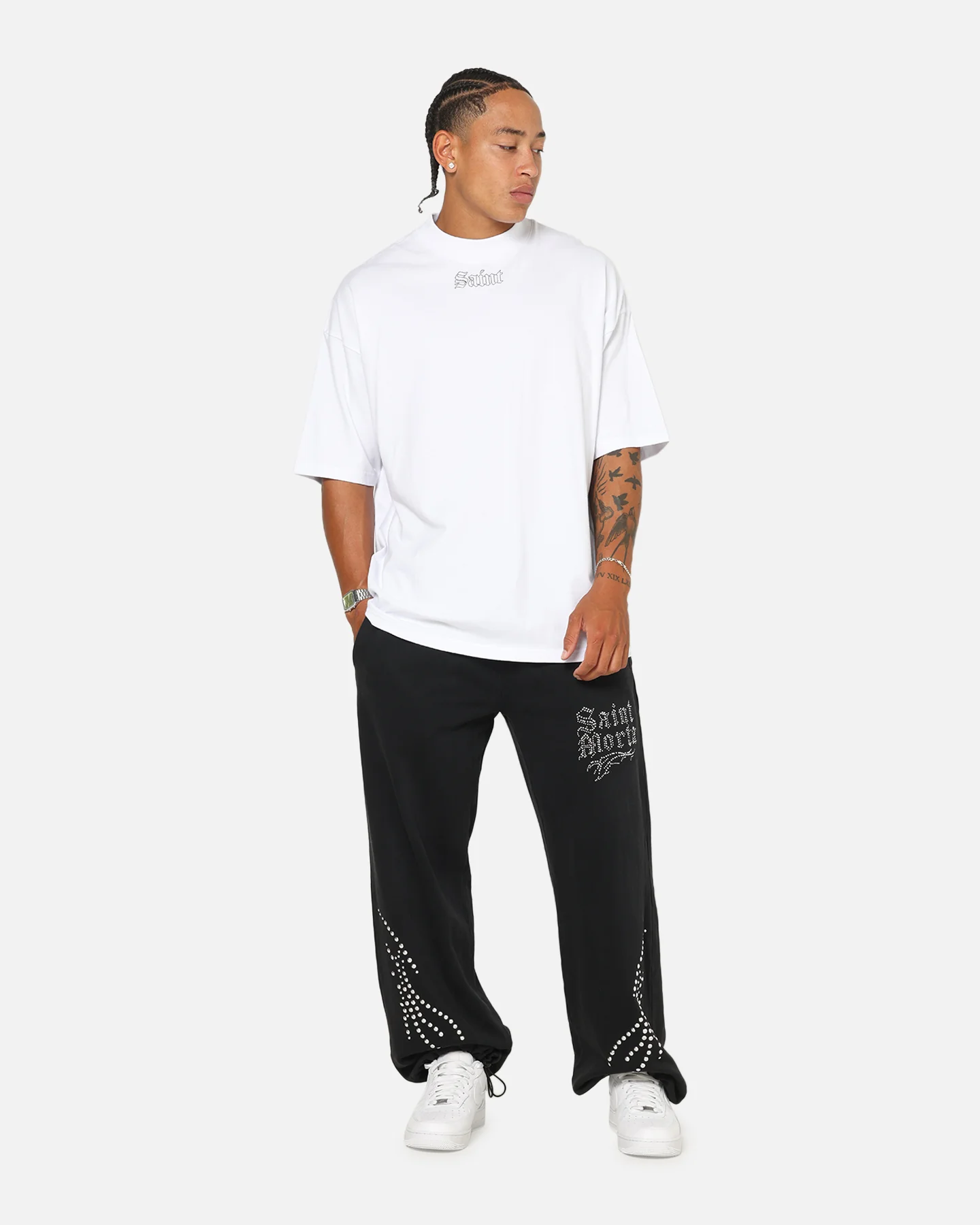 Saint Morta Vigil Mock Neck T-Shirt White - Image 2